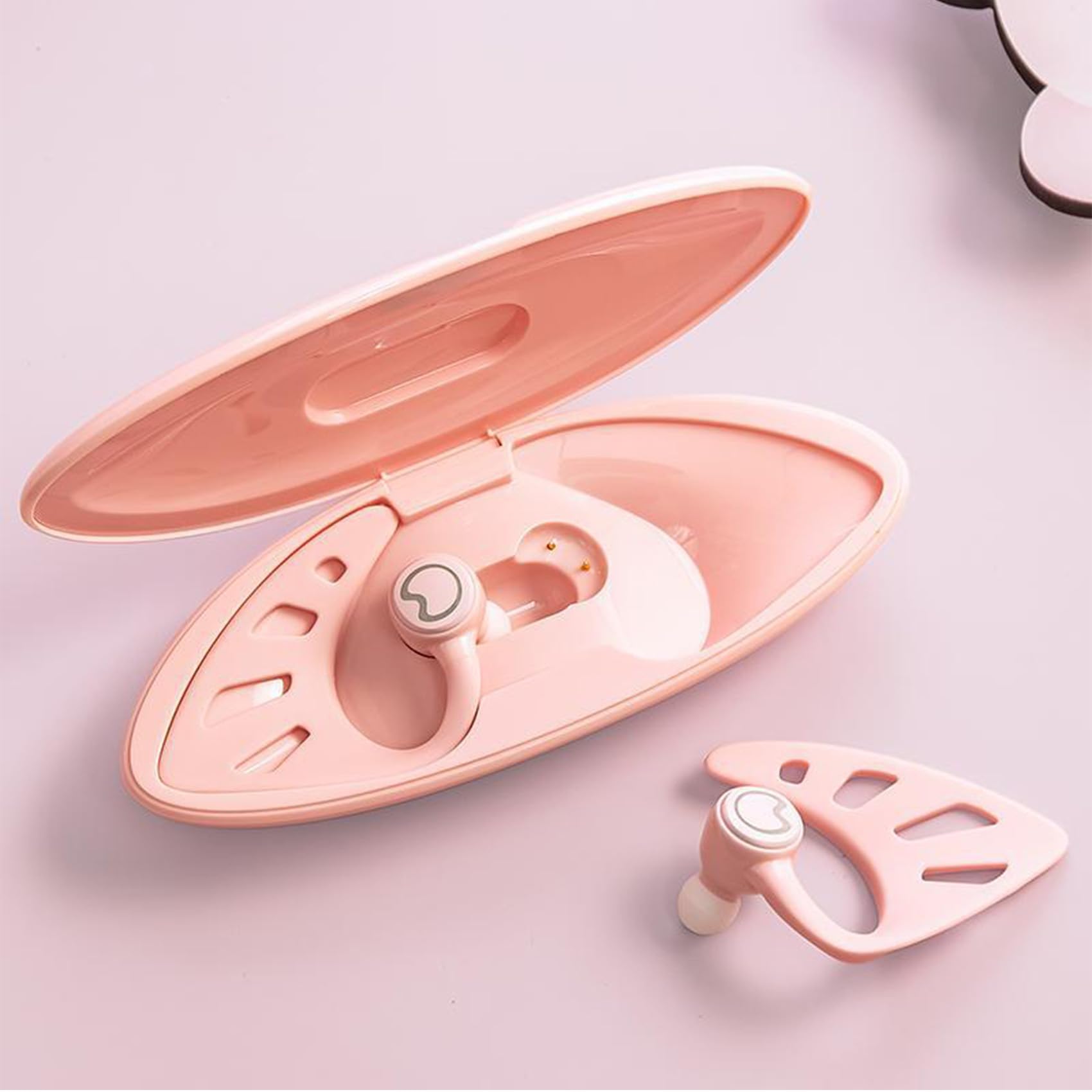 Wireless Elf Ear Headphones with Dual Mic Noise Cancellation - Pink Cat Ear Bluetooth Earbuds with Charging Case | Perfect for Gaming, Cosplay & Music Listening