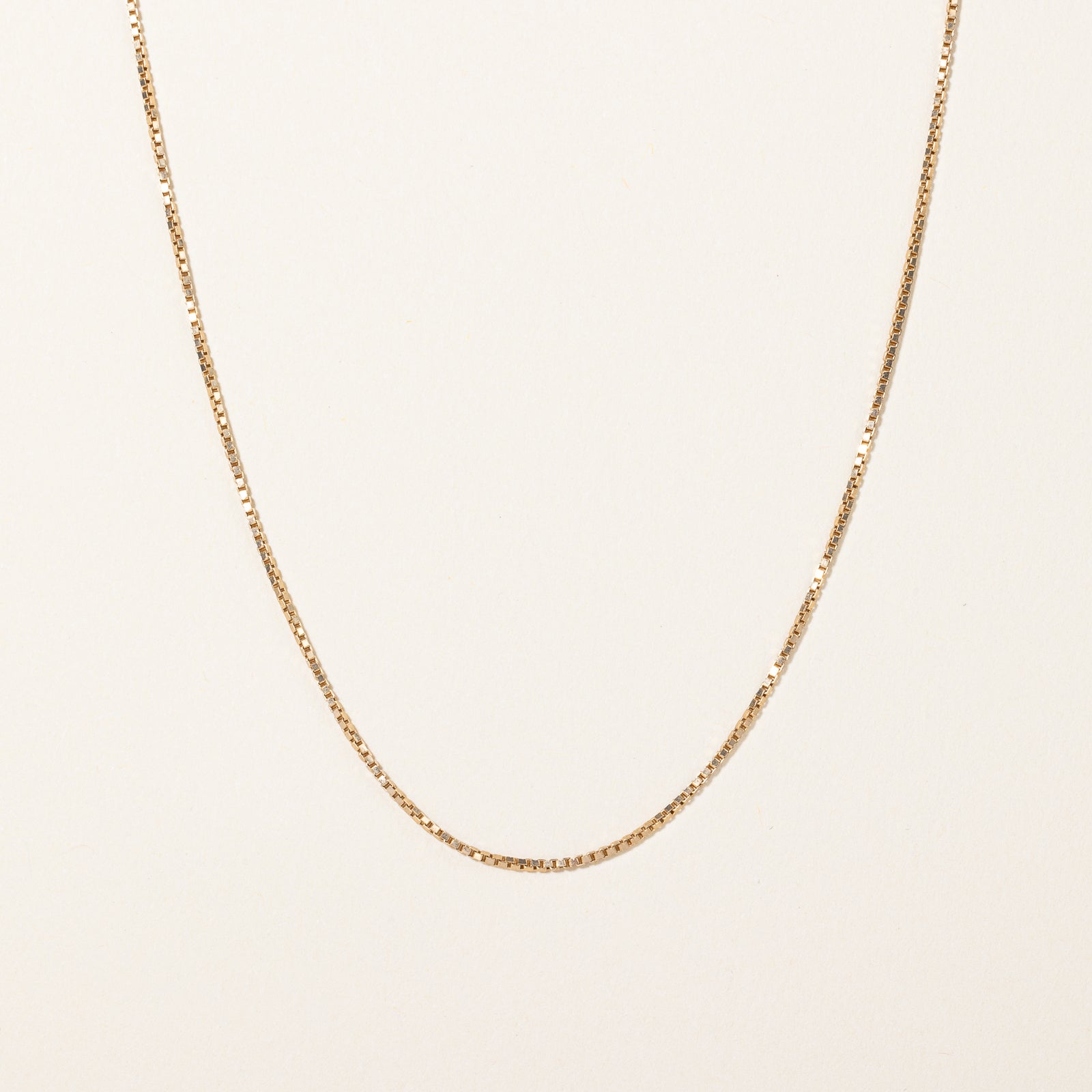 10K Yellow Gold Box Link Chain Necklace 18 Inches - Elegant & Durable Jewelry for Women, Perfect for Everyday Wear, Parties & Gifting
