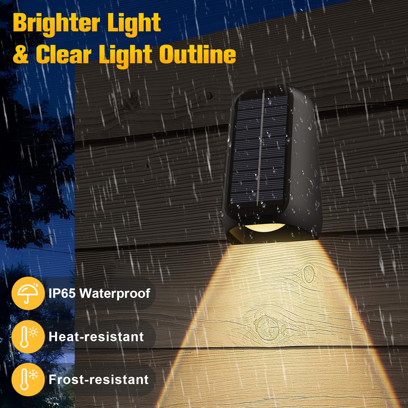 10 Pack Brighter Solar Fence Lights - Waterproof Outdoor Solar Deck Lights with Dusk to Dawn Sensor for Fence, Wall, Steps, Patio, Garage & Yard - Perfect for Pathway Lighting and Landscape Decoration