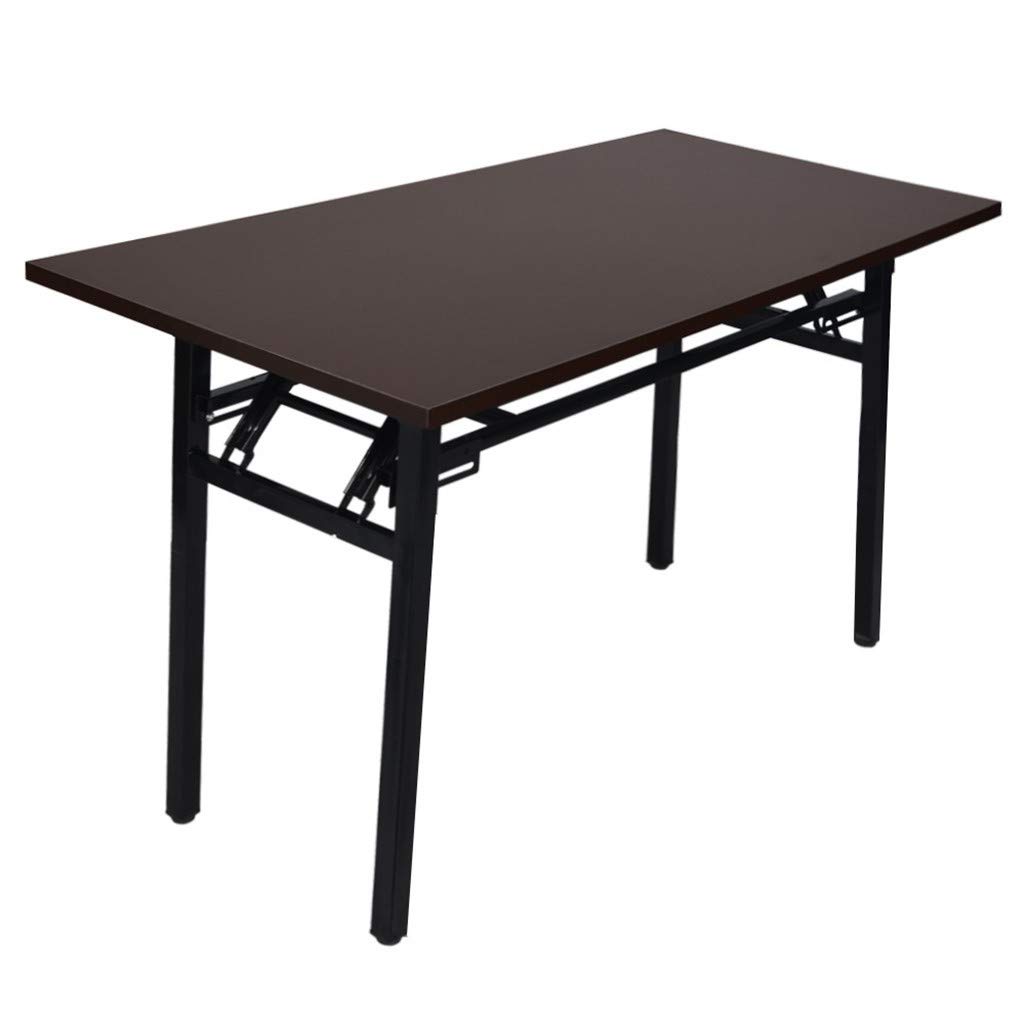 Foldable Craft Desk - Portable Small Folding Table for Small Spaces, No Assembly Required (Wine Red) - Perfect for Home Office, Dorm Room, Crafting & Small Space Living