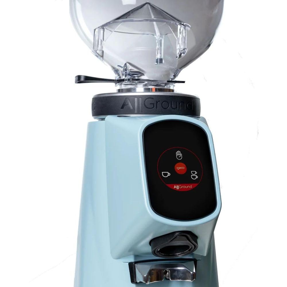 Premium Fiorenzato AllGround Home Coffee Grinder - Italian-Made Electric Burr Grinder for Espresso, Drip & French Press - Perfect for Kitchen, Office & RV Use (Blue)