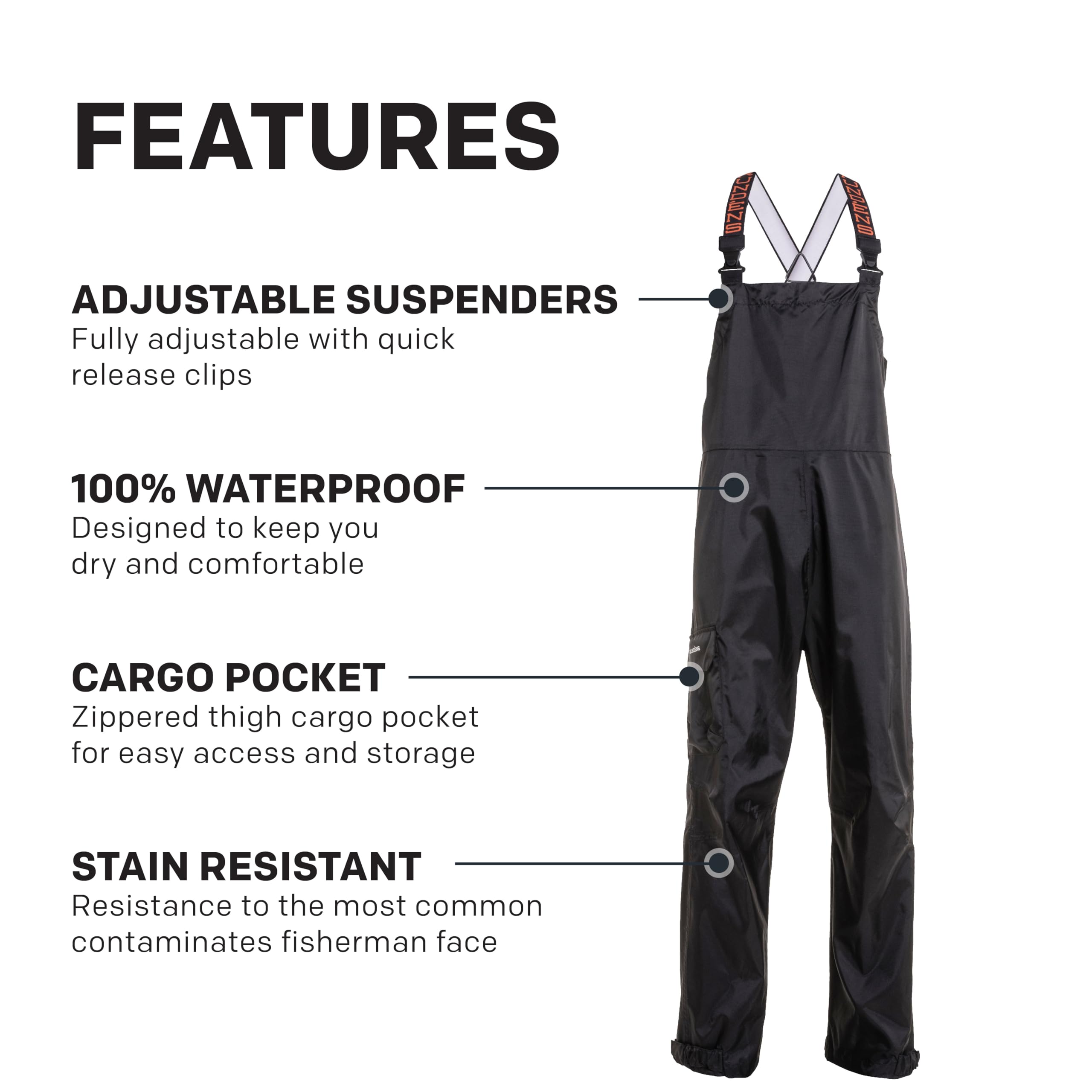 Grundéns Men's Weather Watch Fishing Bib Overalls - Waterproof & Durable Work Pants for Fishing, Hunting & Outdoor Activities