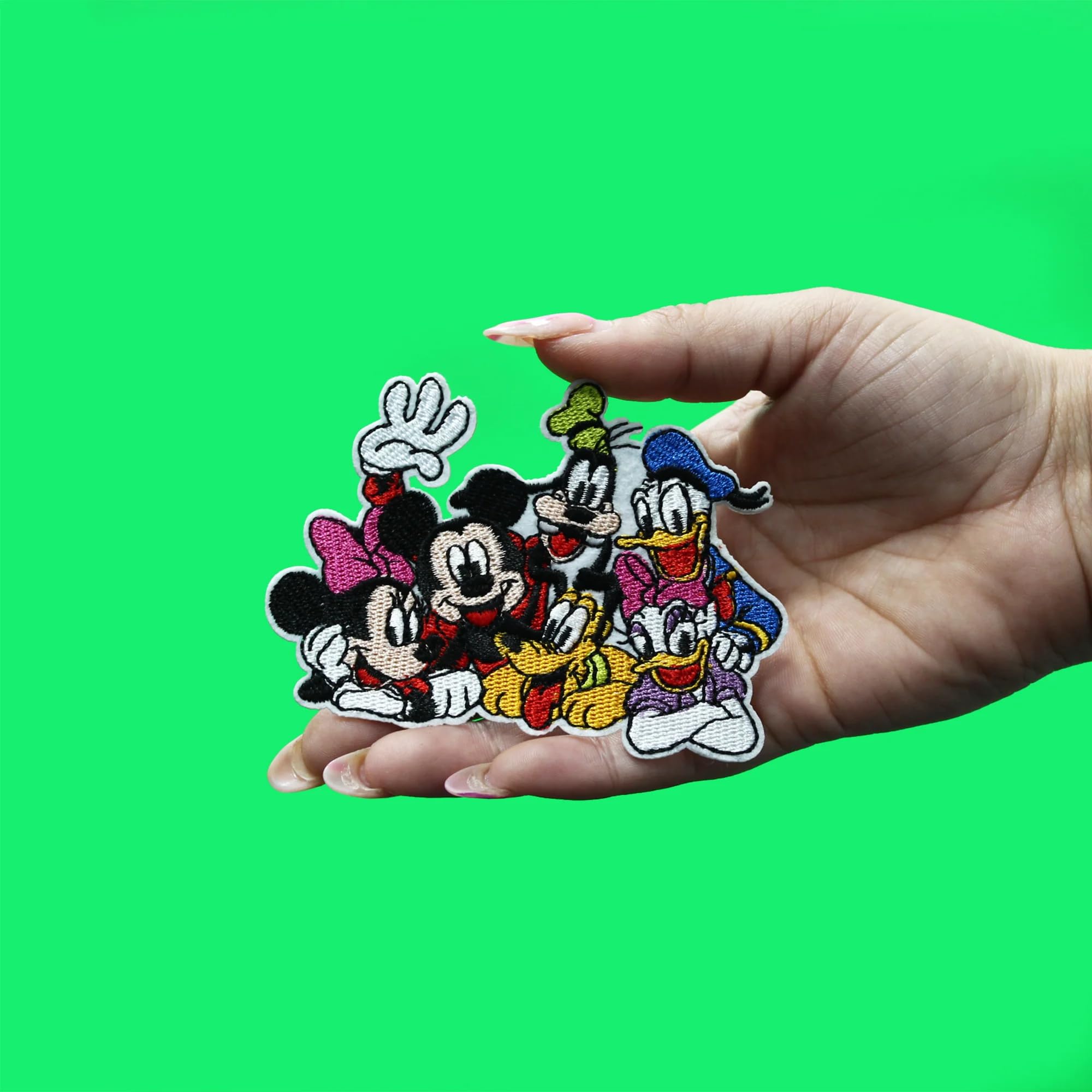 Mickey and Friends Classic Embroidered Iron-On Patches - Perfect for DIY Clothing, Backpacks, and Denim Jackets