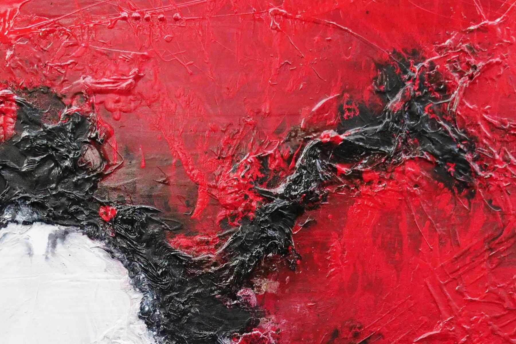 Scarlett Chemistry 120x150cm Black White Red Textured Abstract Canvas Wall Art - Modern Home Decor for Living Room, Bedroom & Office