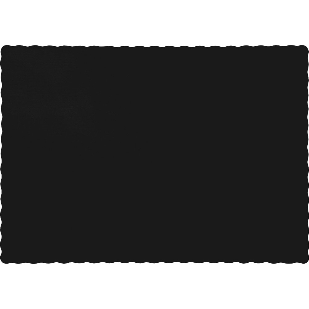 600 Pack Solid Jet Black Disposable Table Placemats 13.5 Inch - Premium Party, Wedding & Event Dining Essentials for Easy Cleanup
