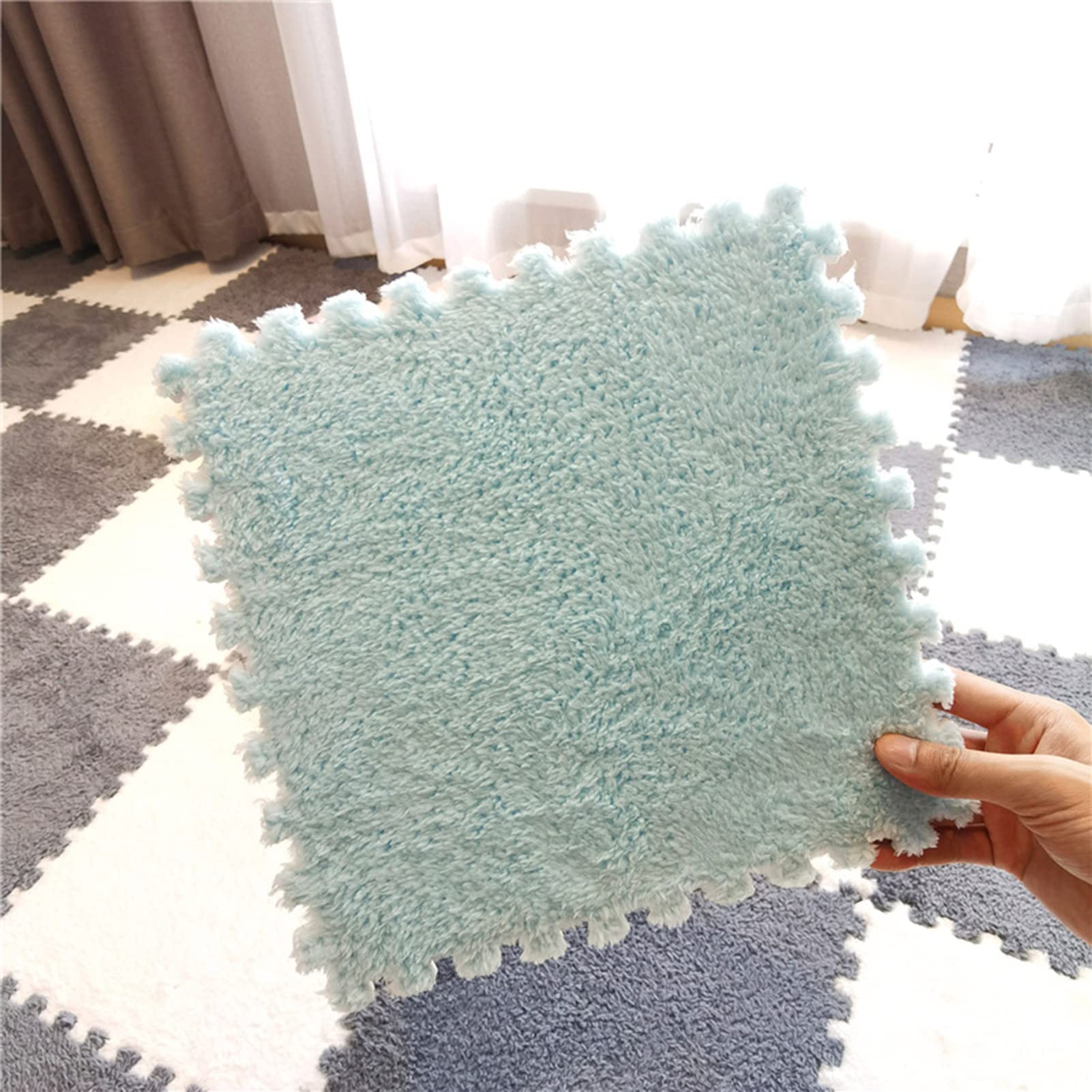10Pcs Plush Puzzle Play Mat - Soft Baby Floor Tiles for Nursery & Living Room