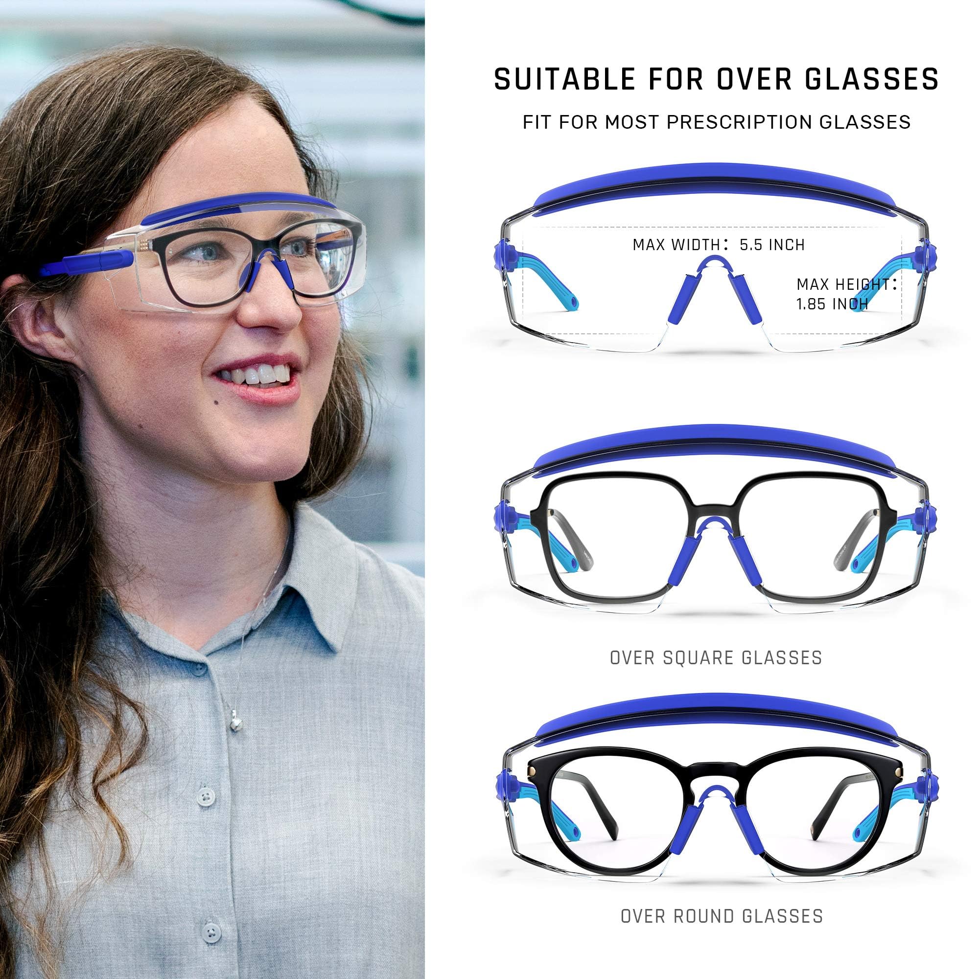 Anti Fog Safety Glasses - Protective Goggles with Adjustable Frame & Scratch-Resistant Lenses for Work, DIY Projects, Lab, and Outdoor Activities