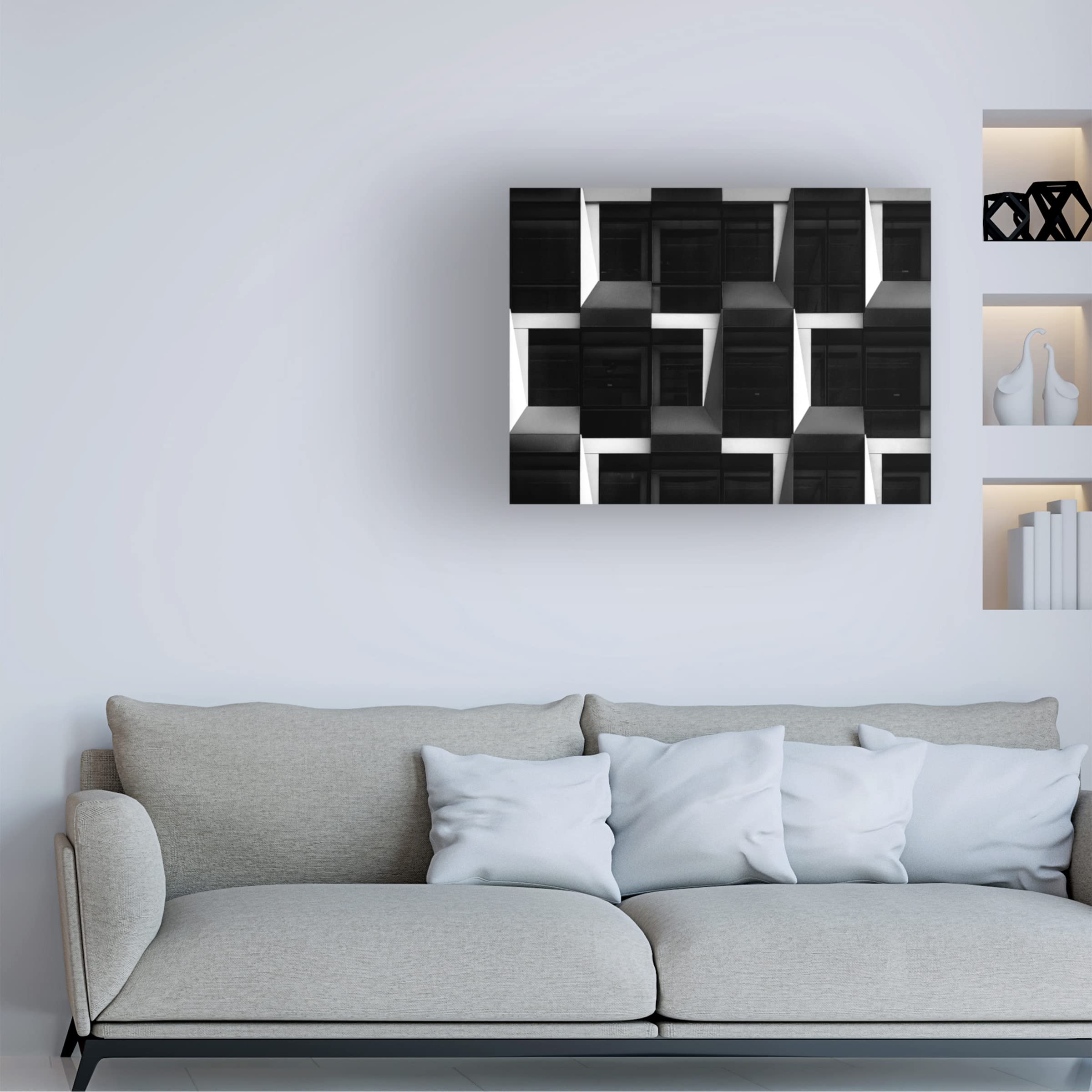 Henk Van Maastricht Black & White Canvas Art Print - Modern Abstract Wall Decor for Living Room, Bedroom & Office | Trademark Fine Art Collection