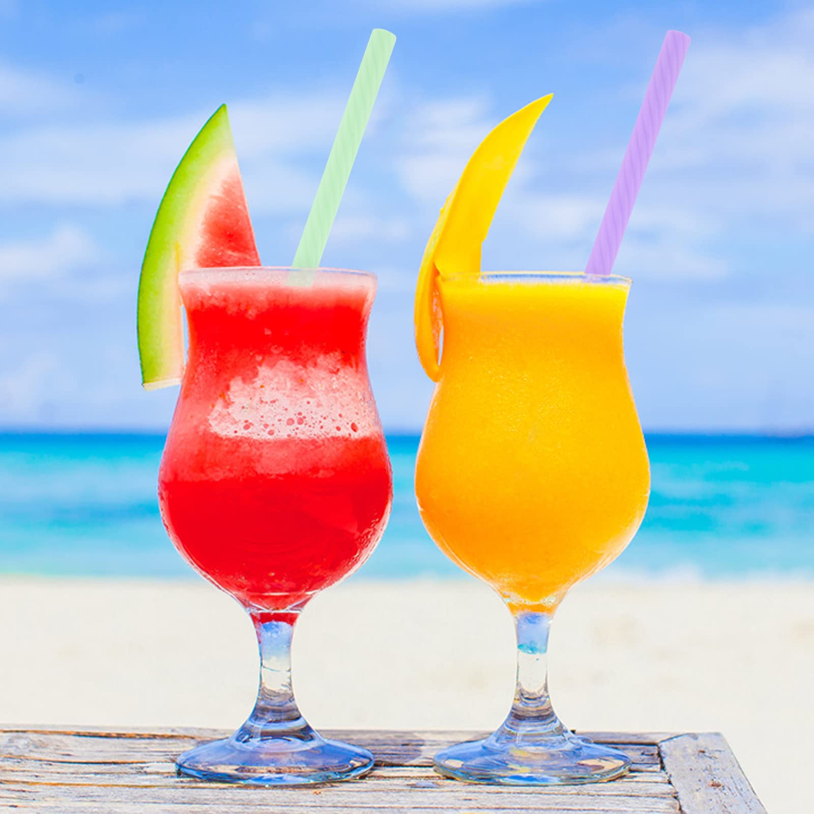 **Prasacco 4-Pack Reusable Silicone Straws with Travel Case | Foldable & Portable Drinking Straws for Juice, Smoothies, Coffee | Perfect for Travel, Parties, Picnics & Home Use**