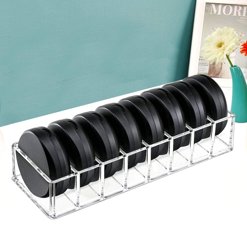 Weiai Clear Acrylic Makeup Organizer - 8 Slot Cosmetic Storage for Blush, Highlighter & Eyeshadow | Perfect for Vanity, Bathroom & Travel Makeup Organization