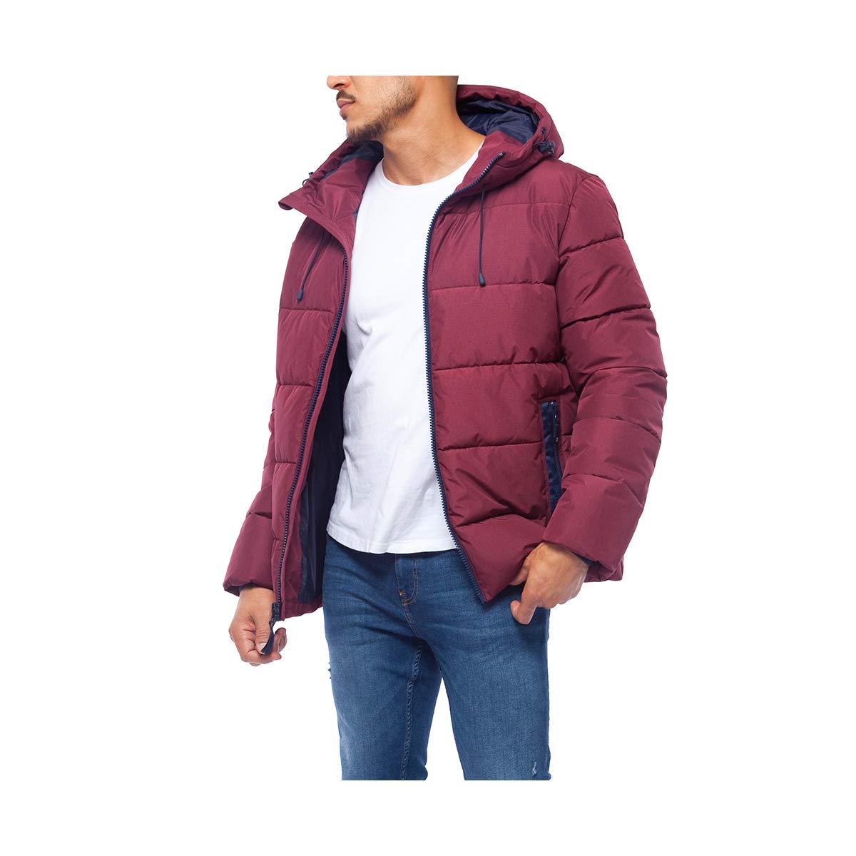 Rokka&Rolla Men's Heavy Duty Winter Puffer Jacket - Thermal Insulated Bubble Coat with Heat Reflective Lining for Extreme Cold Weather - Perfect for Snowboarding, Skiing & Outdoor Adventures