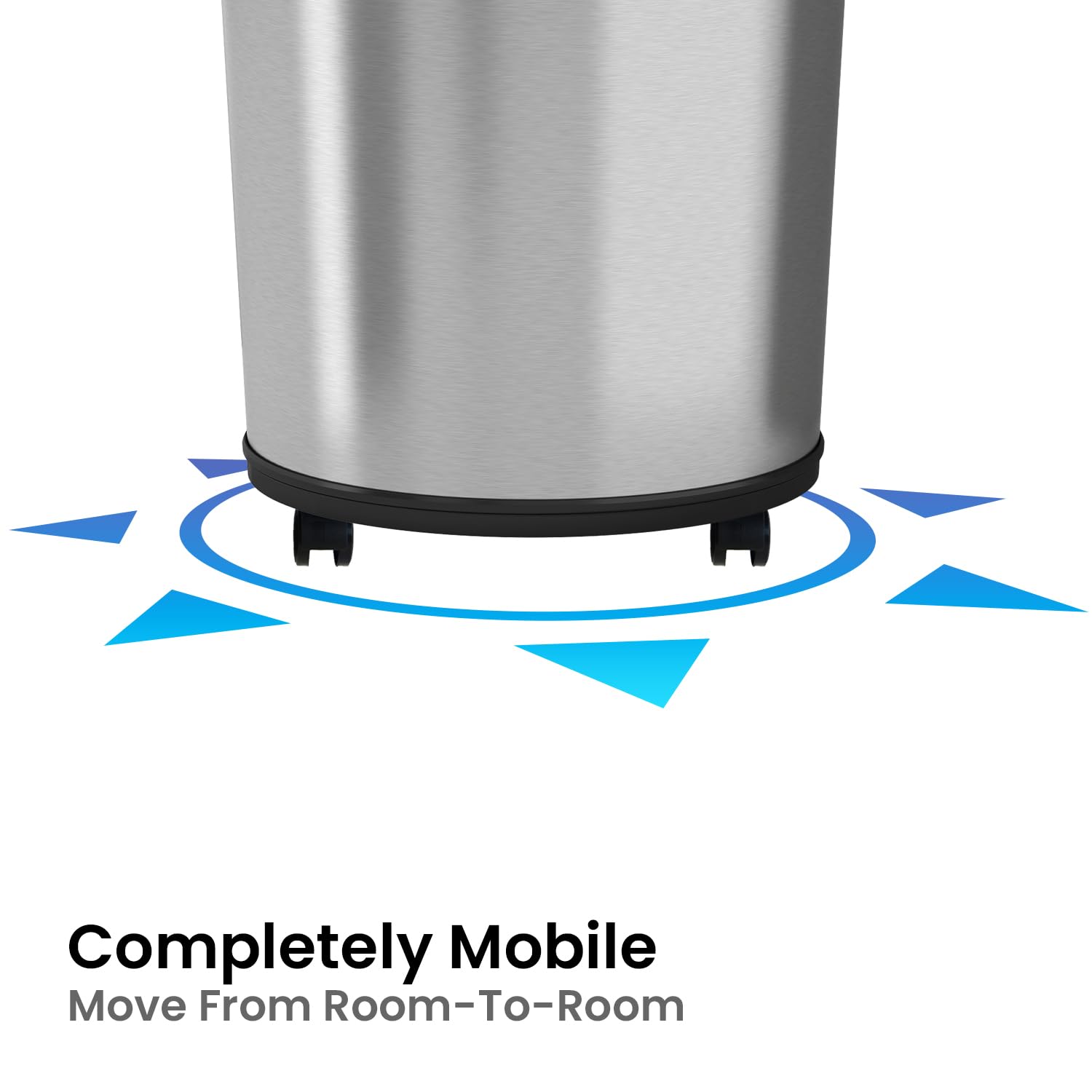 iTouchless Glide 23 Gallon Automatic Motion Sensor Trash Can with Odor Control & Wheels - Stainless Steel Kitchen & Office Garbage Bin (Battery/AC Adapter) - Perfect for Modern Homes, Offices & Restaurants