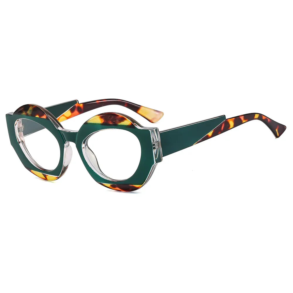 CCspace Unisex Full Rim Oval Resin Eyeglasses Frame 56864 - Lightweight & Durable for Reading, Work, and Everyday Fashion