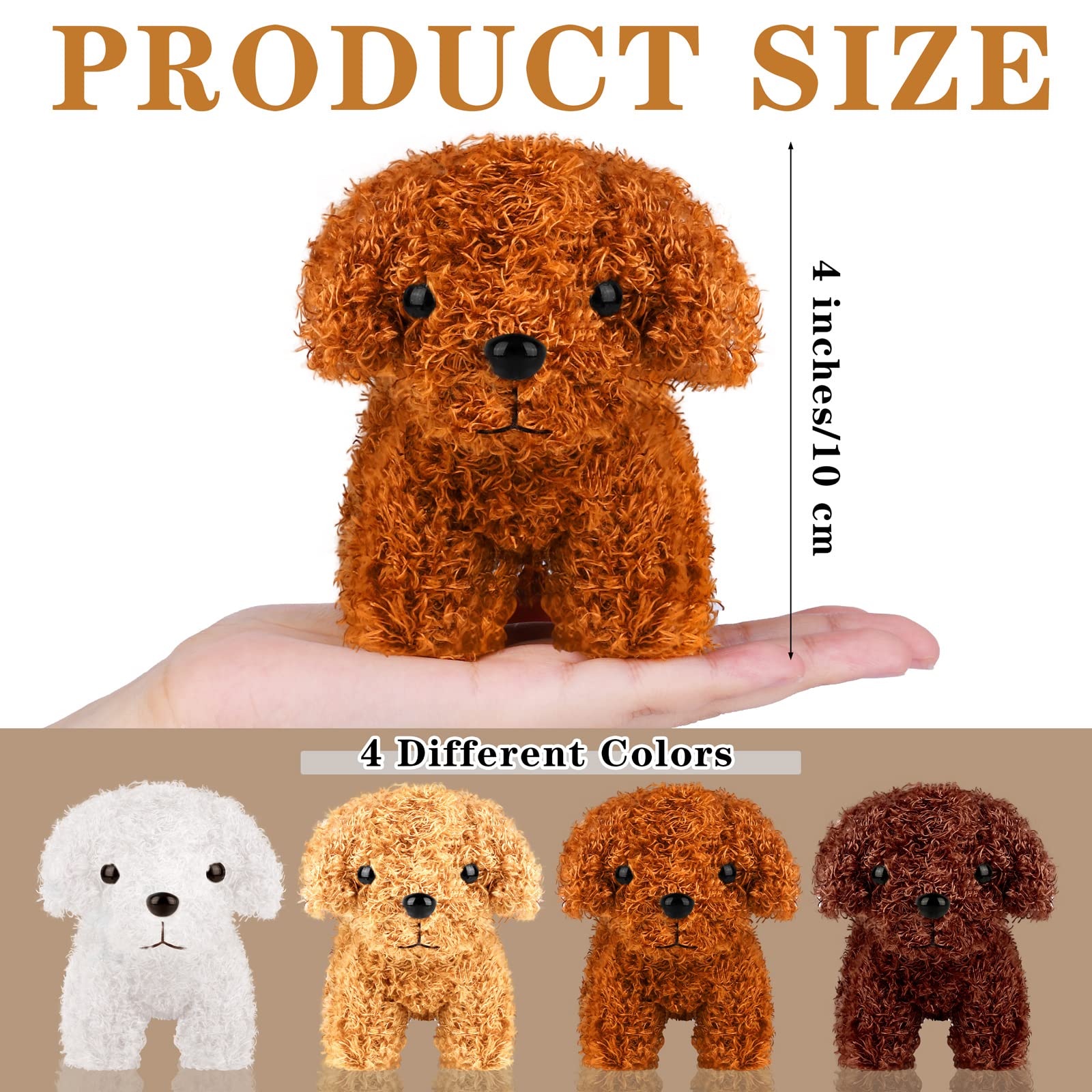 Elcoho 16-Piece 4-Inch Mini Plush Dog Keychain Set - Soft Stuffed Animal Puppy Toys for Party Favors, Goodie Bags & Birthday Gifts (4 Colors, Curly Puppy Style) - Perfect for Kids' Parties, Baby Showers & Classroom Rewards