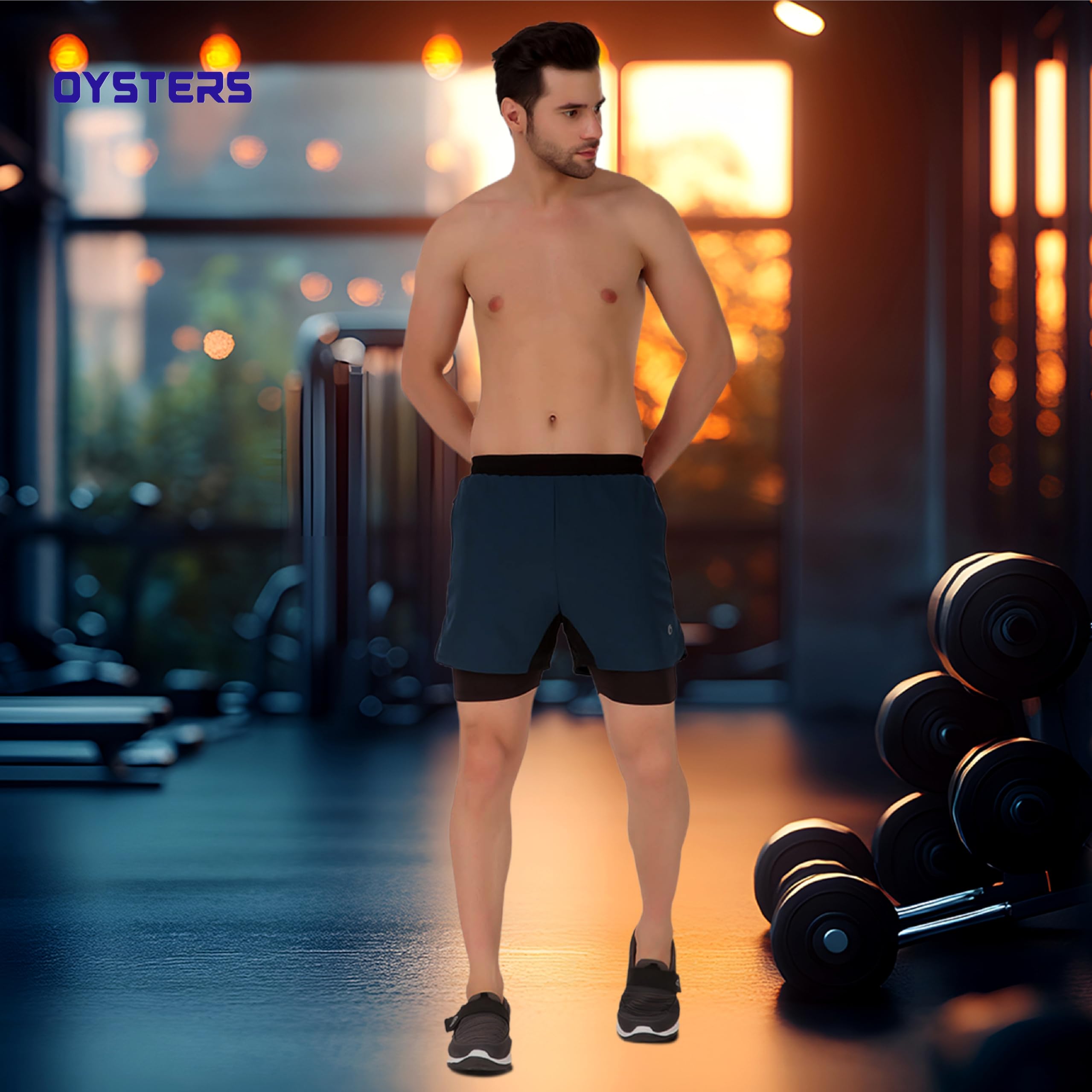 **Men's 2-in-1 Quick Dry Running Shorts with Phone Pockets - Gym & Athletic Workout Shorts for Jogging, Training & Outdoor Activities**