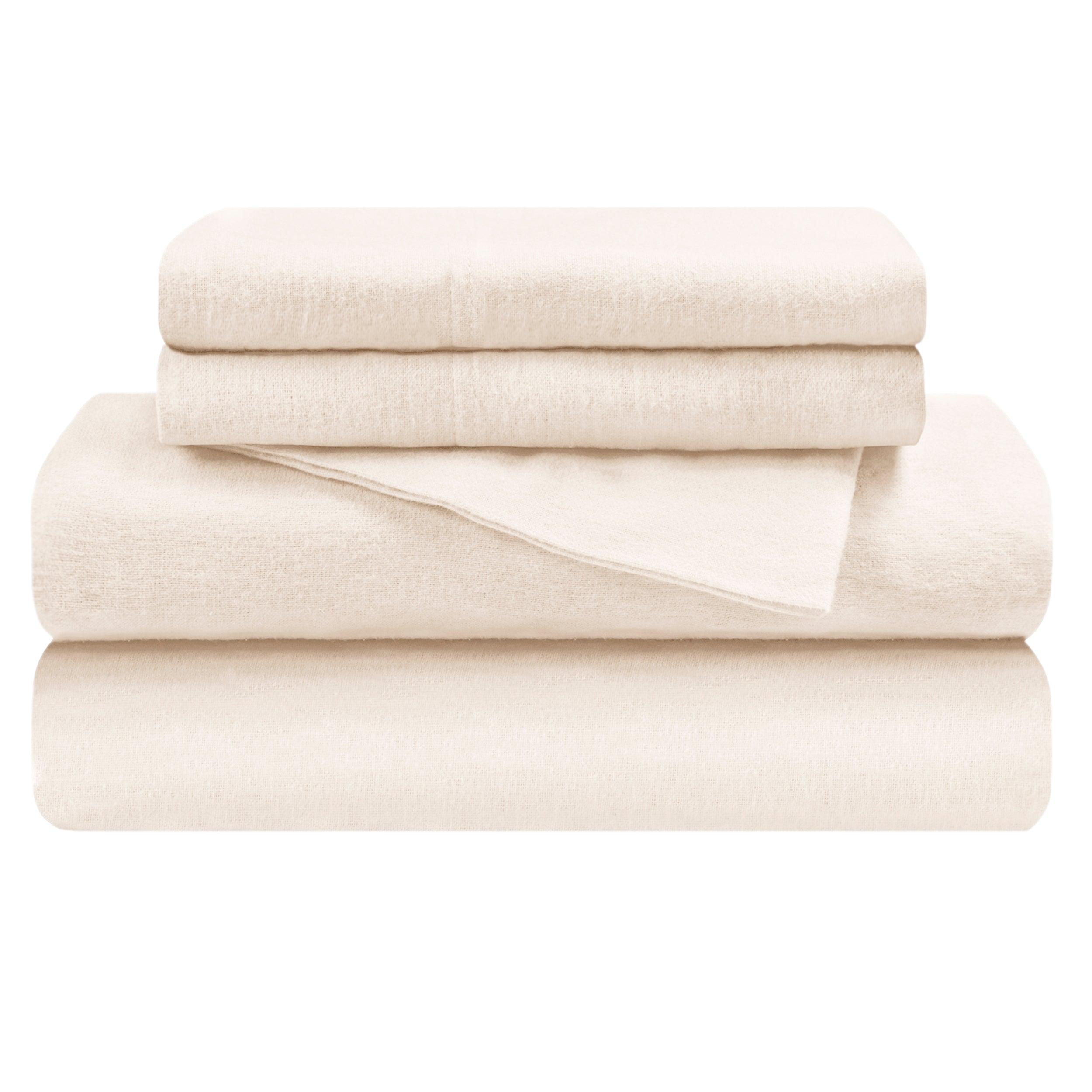 Premium Cotton Flannel Deep Pocket Bed Sheet Set - Soft & Cozy Queen/King Size - Perfect for Cold Weather & Winter Nights