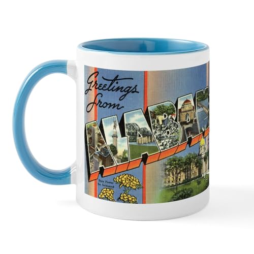 White/Blue Inside - Greetings From Alabama Mug