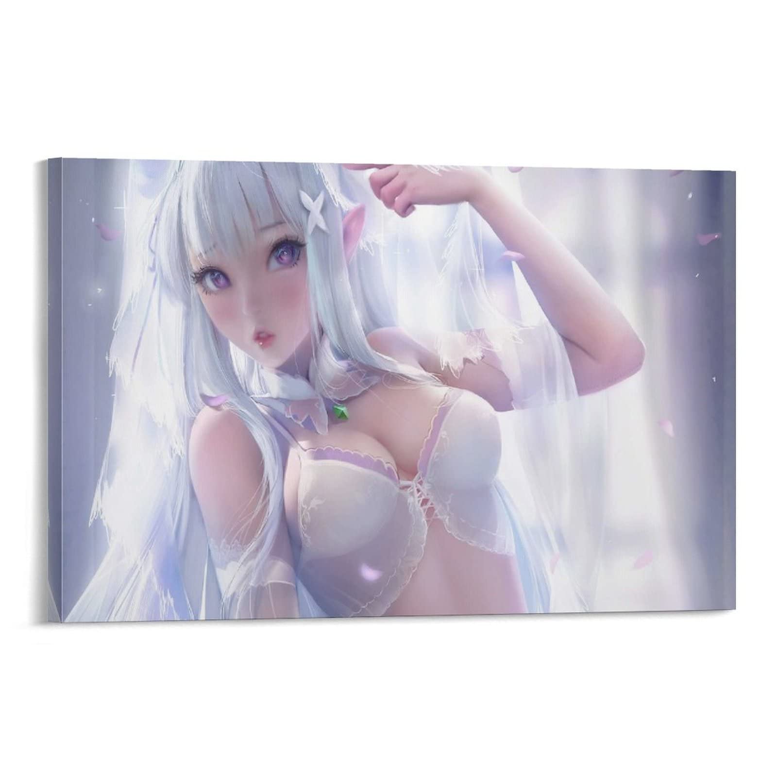 Anime Character Sexy Girl Cartoon Art Poster - 24x36 Inch (60x90cm) Canvas Print Wall Decor for Bedroom, Bathroom & Living Room - Perfect for Anime Fans & Modern Home Decor