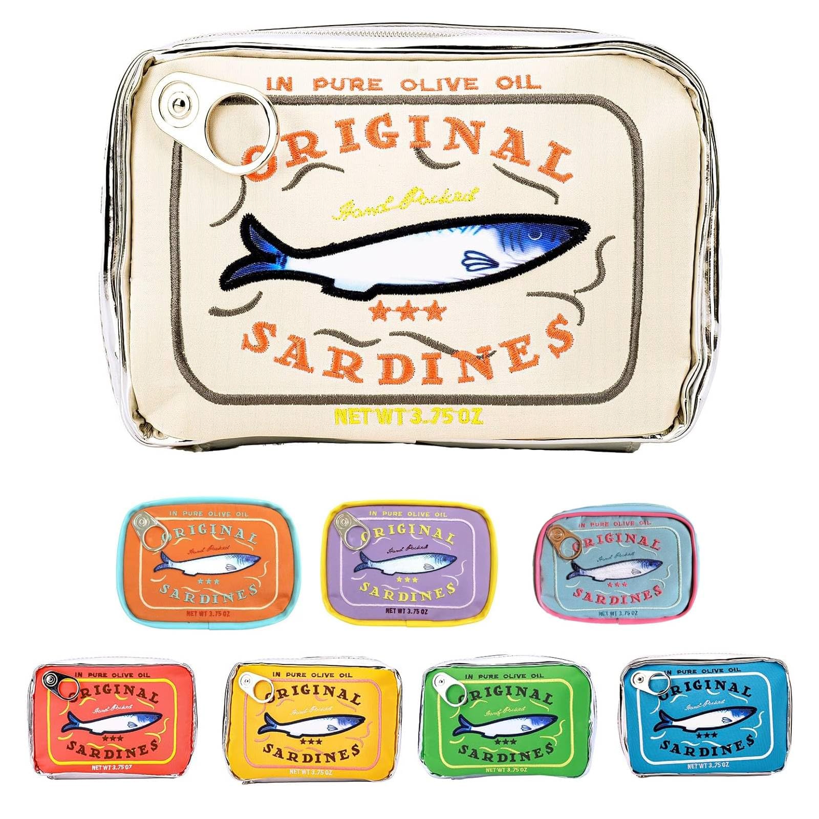 Canned Sardines Style Makeup Bag - Cute & Creative Travel Toiletry Bag for Women | Aesthetic Cosmetic Pouch for Gym, Beach & Vacation