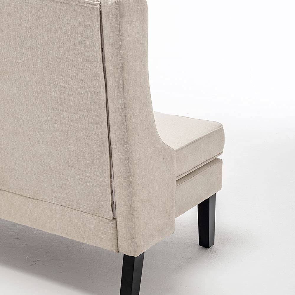 Andeworld Modern Tufted Button High Back Upholstered Loveseat - Beige Sofa for Living Room, Dining Room, Hallway or Entryway | Perfect for Small Spaces, Apartments and Cozy Home Decor