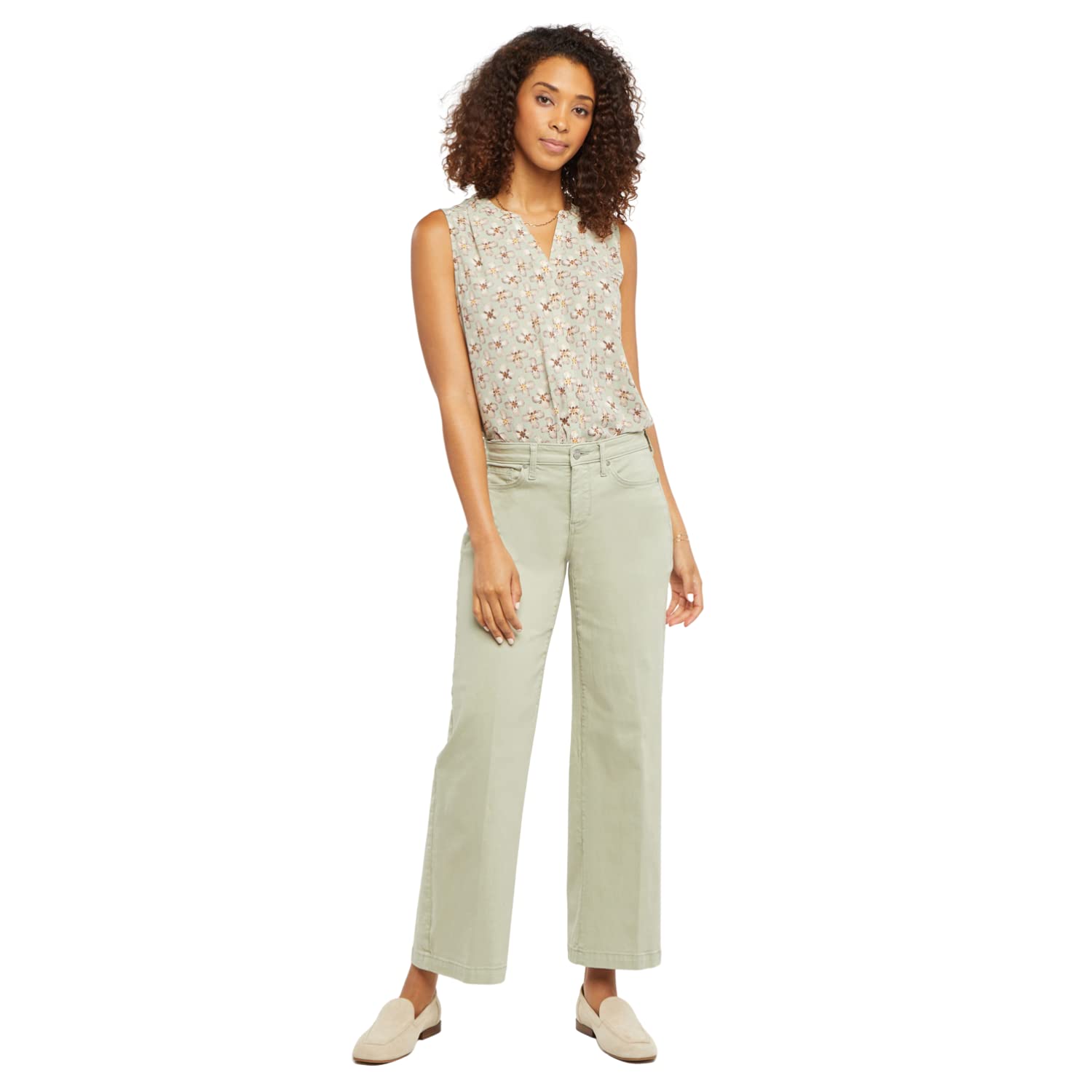 NYDJ Women's Teresa Wide Leg Ankle Jeans - Comfortable Stretch Denim Pants for Casual Wear & Office Outfits