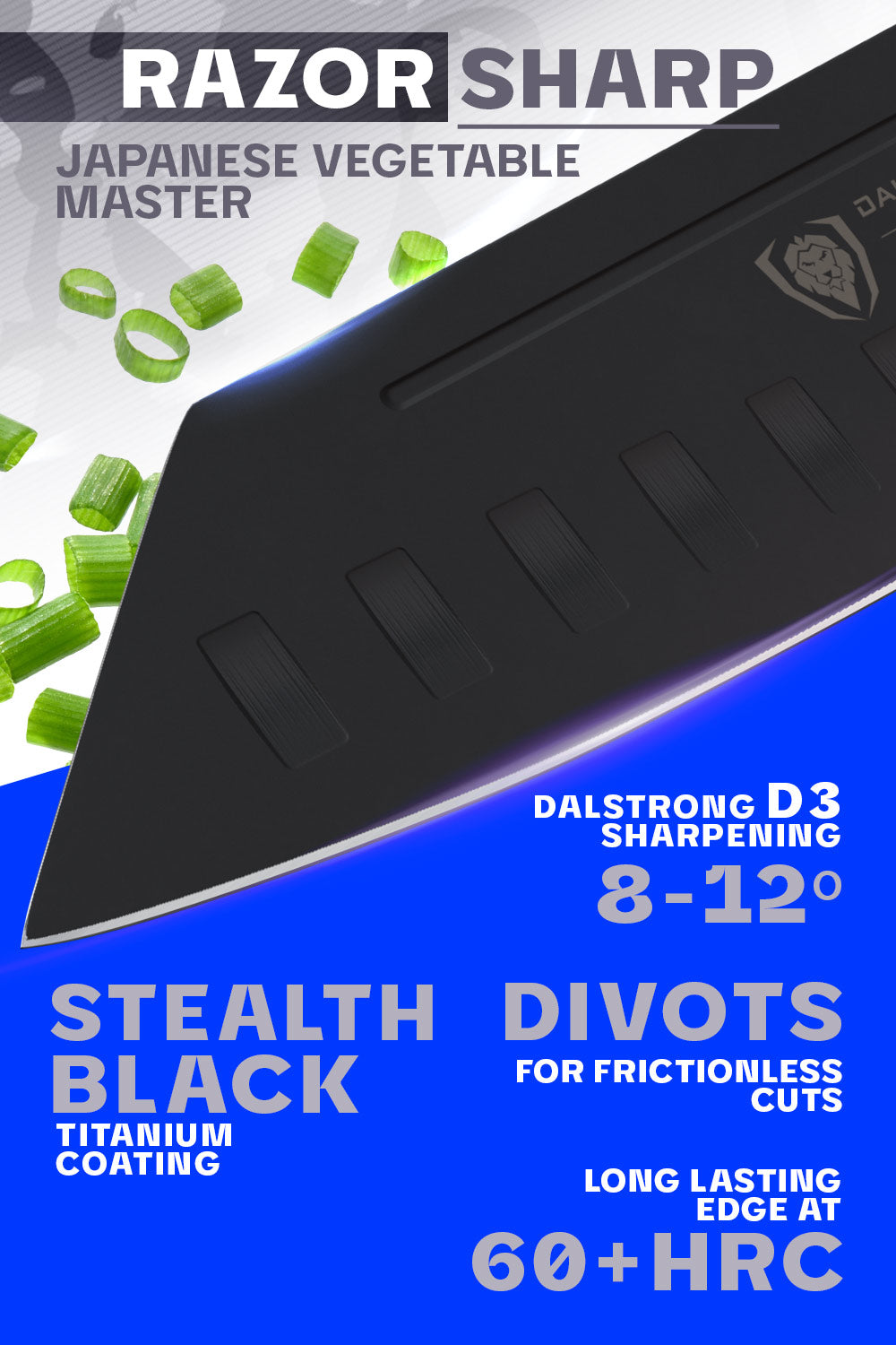 Premium 7-Inch Santoku Knife - Delta Wolf Series by Dalstrong | Ultra-Sharp Japanese Steel Blade for Slicing, Dicing & Chopping | Perfect for Home Chefs & Professional Kitchens