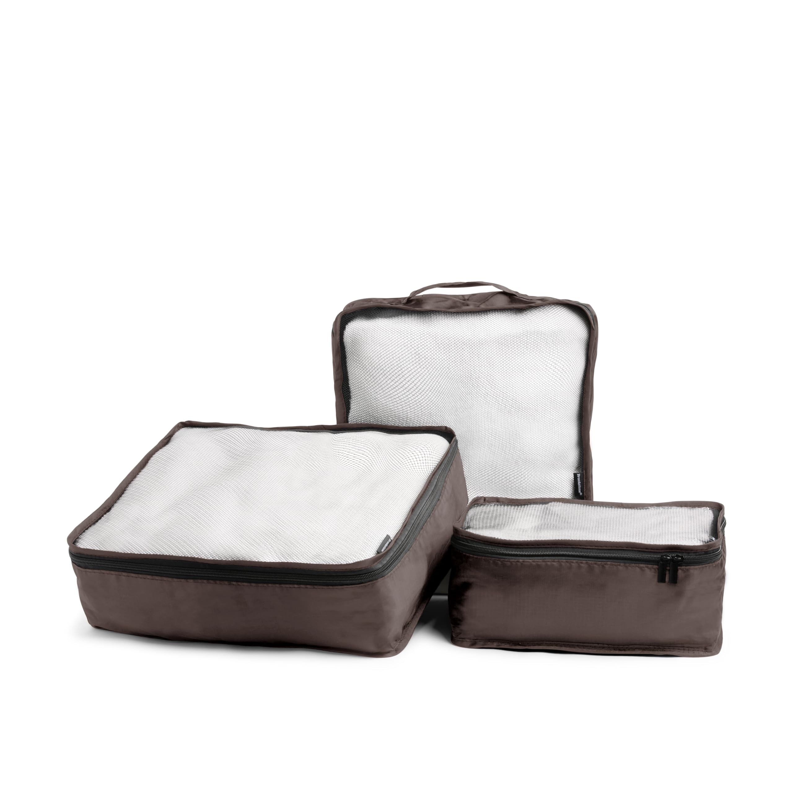 Brookstone 6-Piece Compression Packing Cubes Set - Tear-Resistant Travel Organizer Bags in Velvet Brown | Perfect for Suitcase Organization & Efficient Packing
