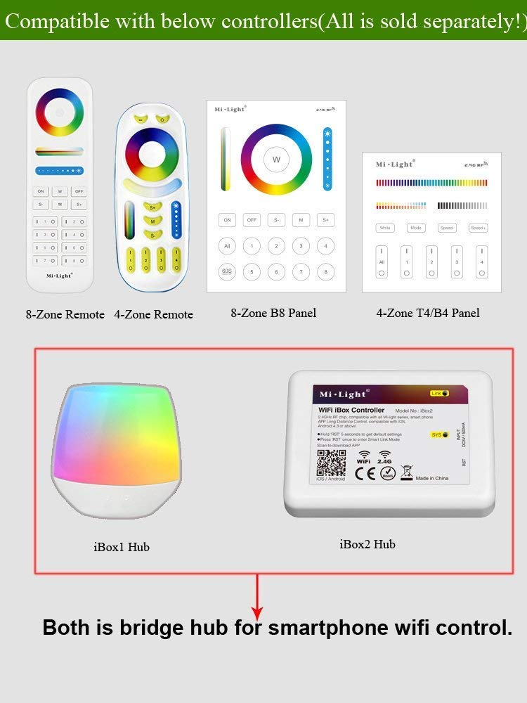 Smart WiFi LED Strip Lights Controller - Remote Control & Voice Assistant Compatible for Home Decoration, Parties, and Bedroom Lighting
