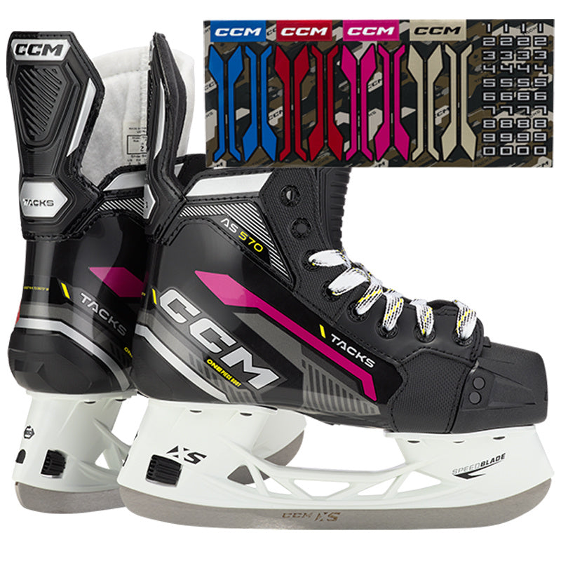 CCM Tacks AS 570 Junior Ice Hockey Skates - Lightweight Performance Skates for Youth Hockey Players - Perfect for Practice, Games & Training Sessions