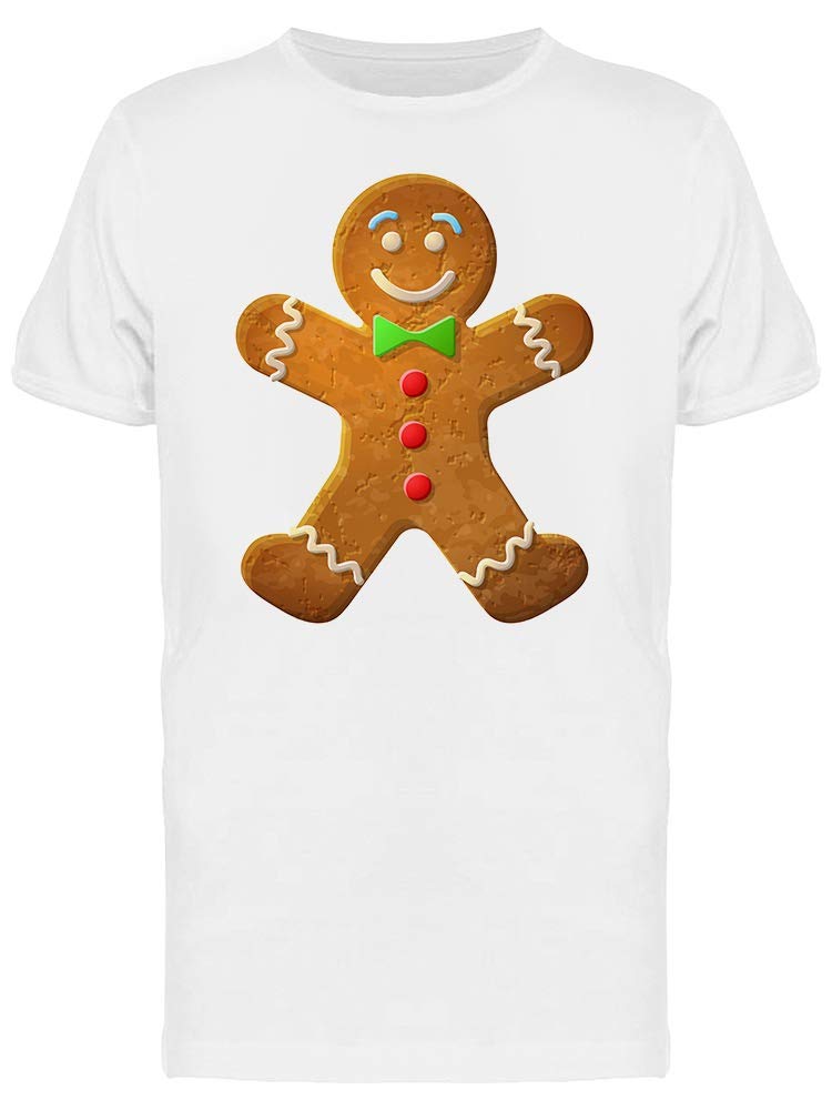 Smartprints Christmas Cookie Man T-Shirt for Men - Funny Holiday Graphic Tee for Christmas Parties & Family Gatherings