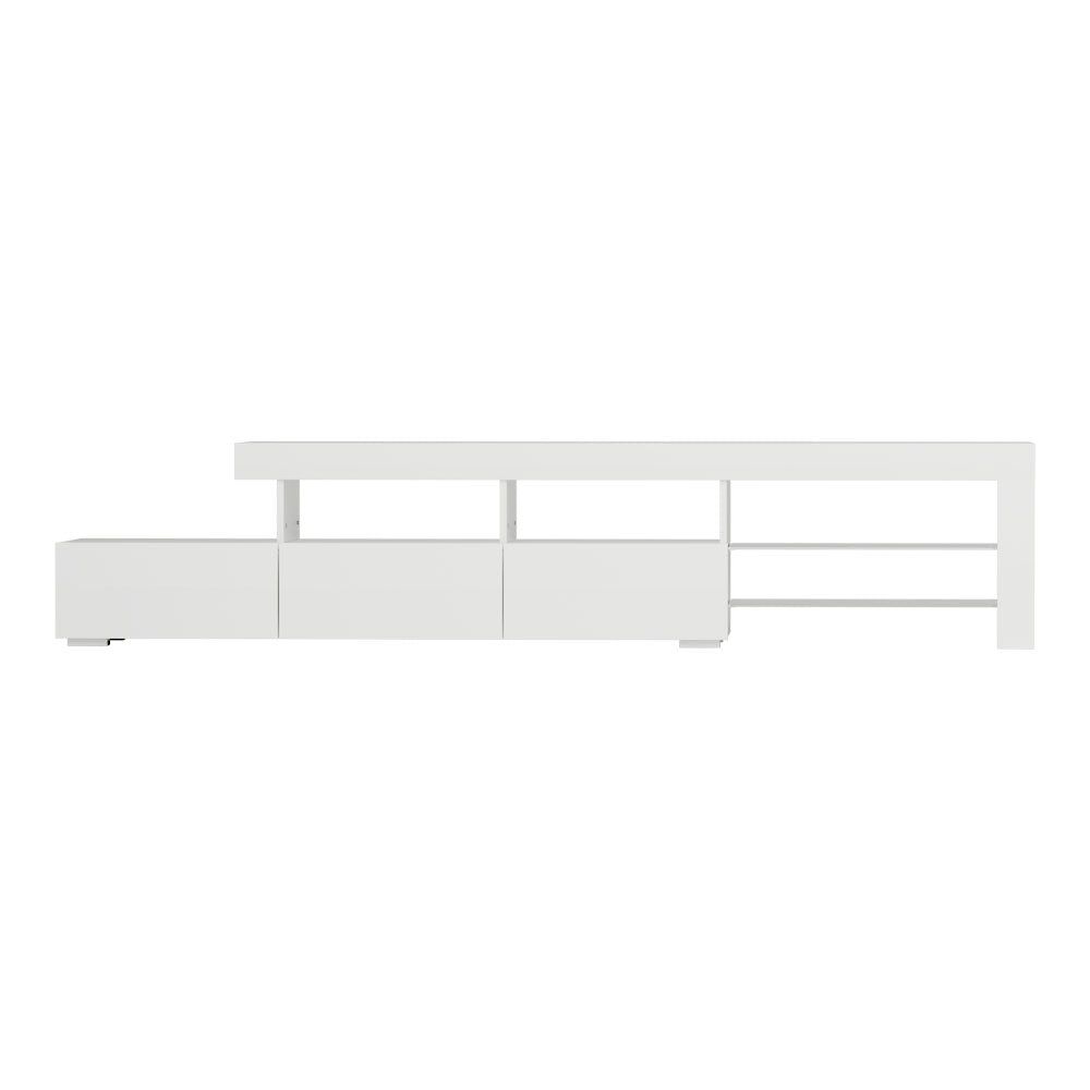 Artiss 86-Inch White LED TV Stand with Storage - Modern Entertainment Center for Living Room, Bedroom & Home Theater Setup