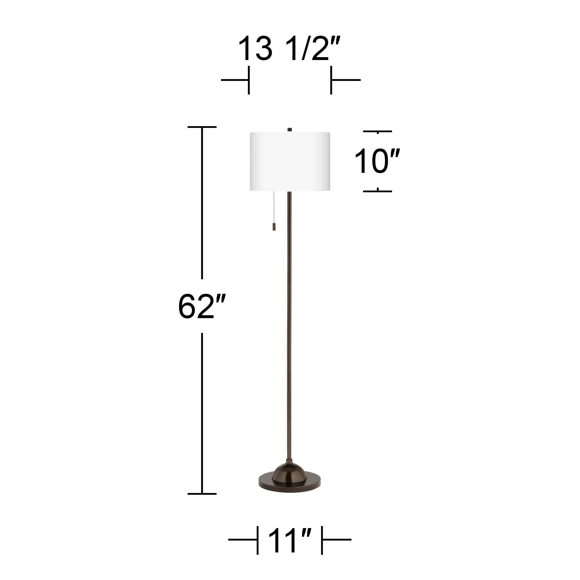 Siren Bronze Club Floor Lamp with Printed Fabric Shade - Modern Lighting for Living Room, Bedroom & Office Decor
