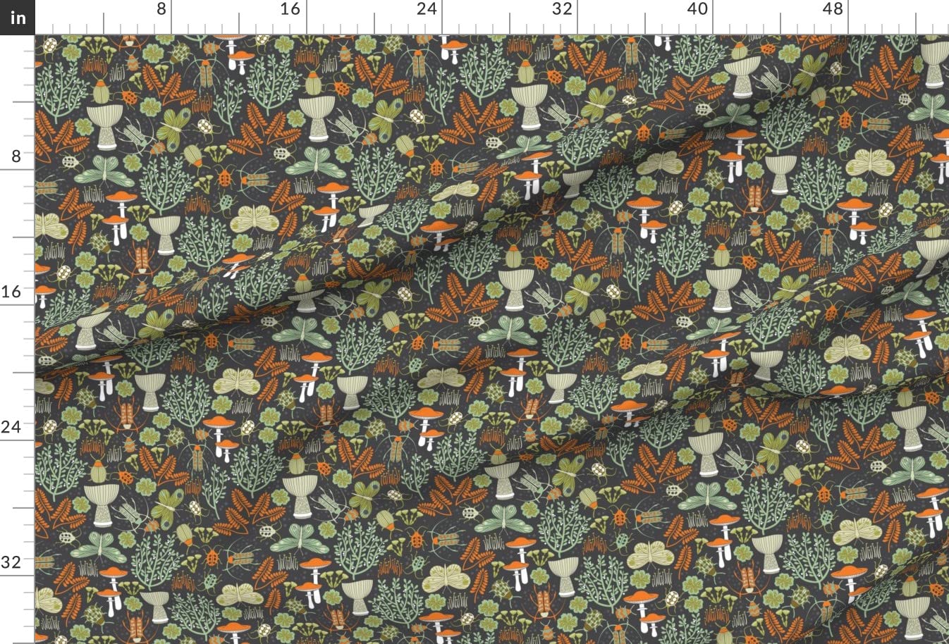 Premium Minky Fabric by The Yard - Soft Woodland Moths & Beetles Printed Fabric for Sewing Baby Blankets, Quilt Backing & Plush Projects - Cozy Nursery Decor & DIY Craft Material