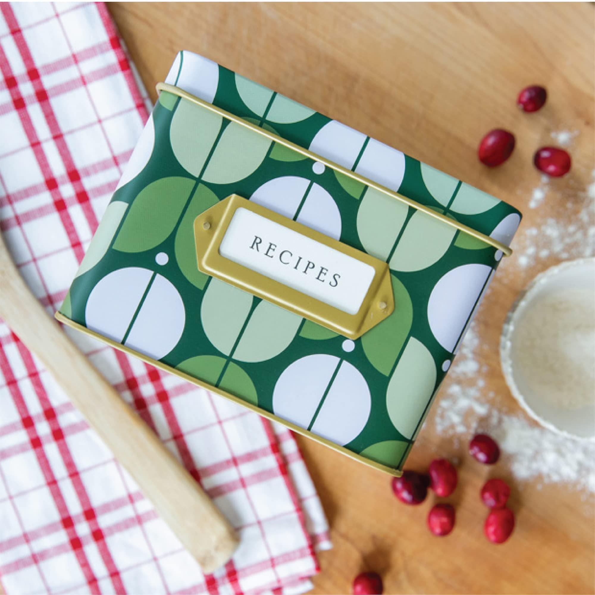 Jot & Mark Decorative Recipe Tin Box - Organize 4x6 Recipe Cards & Greeting Cards | Holds Hundreds | Perfect for Kitchen Storage & Gift Giving