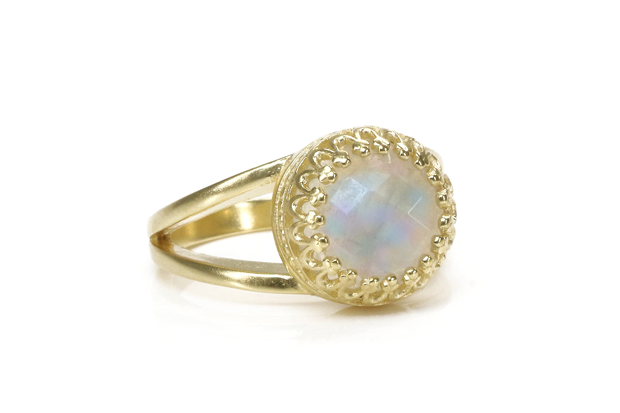 Moonstone Gold Ring for Women - Elegant Boho Wedding & Stacking Rings - Perfect for Anniversaries & Birthdays
