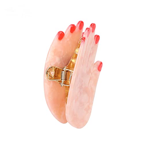Elegant Hair Jaw Clamp Barrette - Non-Slip Hair Catch for Cooking, Makeup & Face Washing - Gem Powder Palm Design for All Hair Types | Perfect for Salon, Home & Daily Hair Styling
