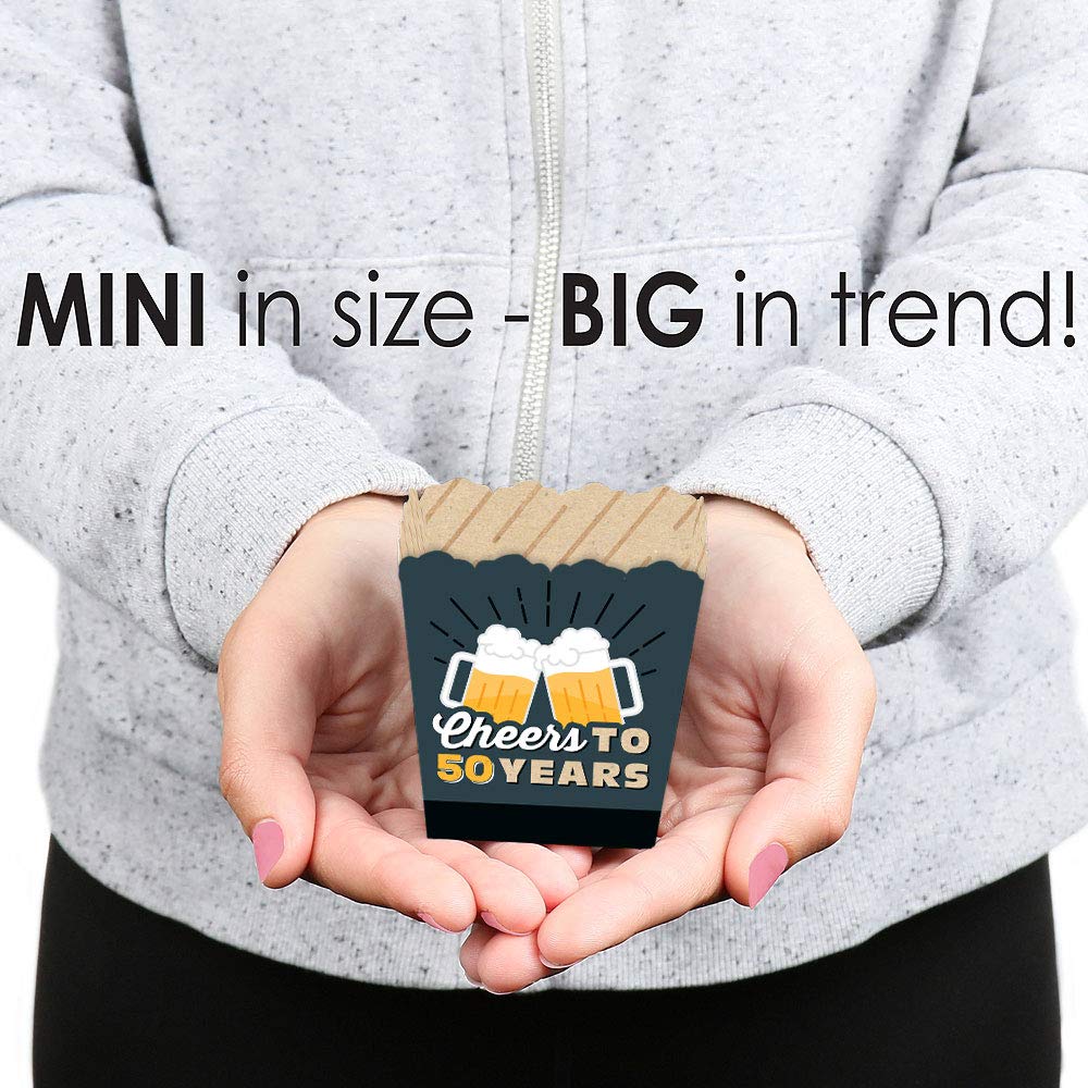 Cheers & Beers 50th Birthday Party Favor Boxes - Set of 12 for Candy Treats