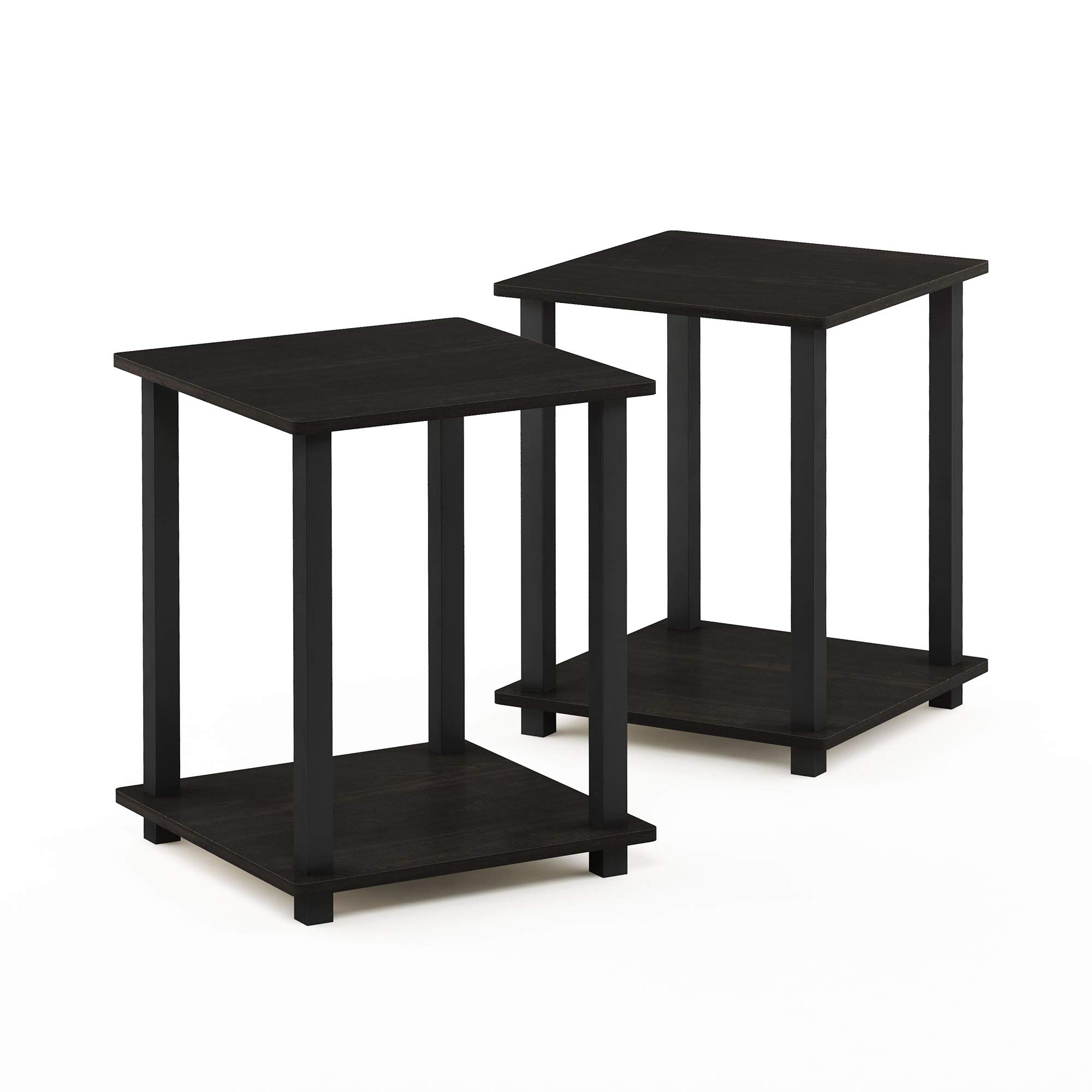 Furinno Coffee Table with Storage Bins & 2 End Tables - Modern Living Room Furniture Set for Small Spaces | Perfect for TV Stand, Sofa Side Table & Home Organization