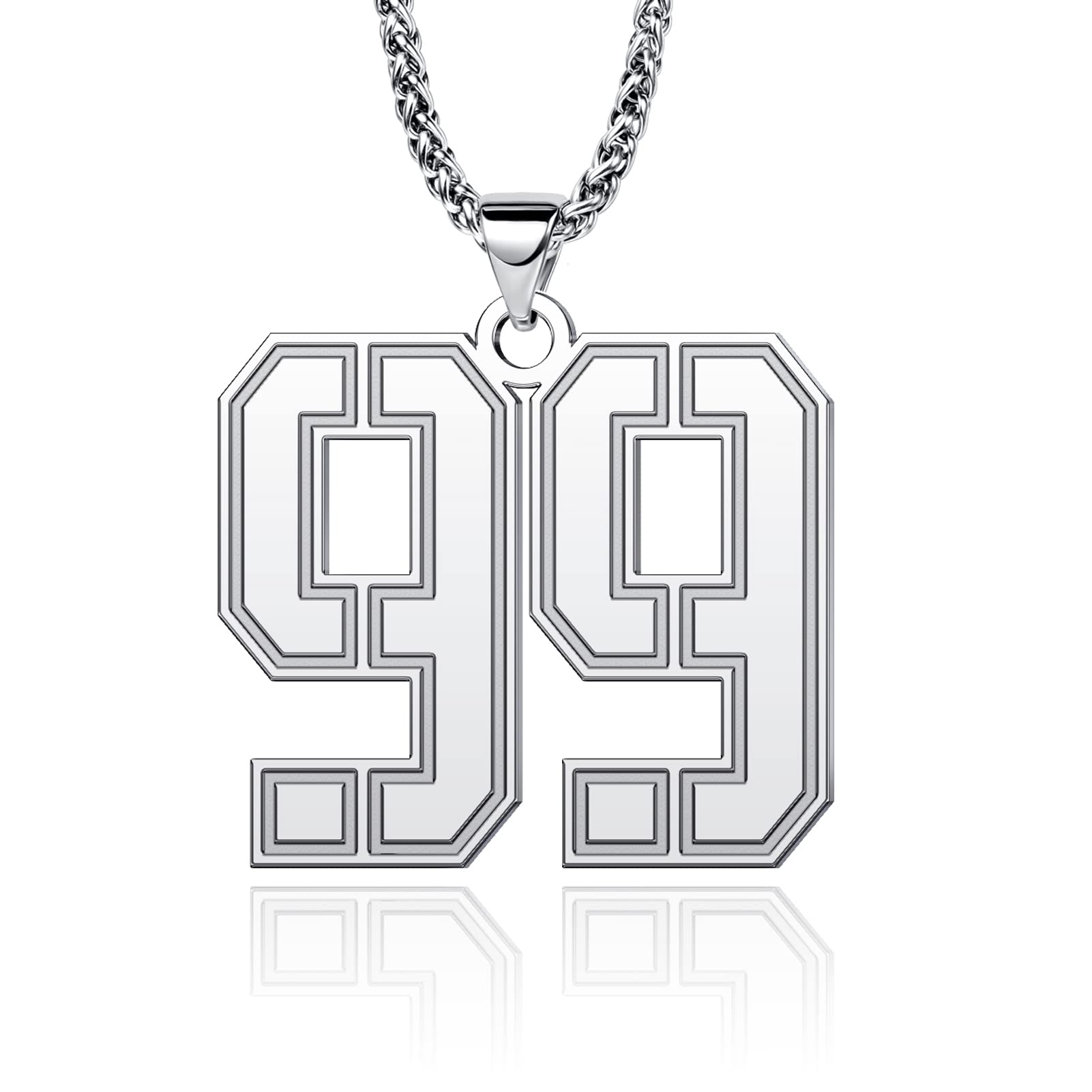YSAHan Stainless Steel Baseball Number Pendant Necklace for Men & Boys - Custom 1-99 Chain Jewelry Gift for Sports Fans - Perfect for Games, Parties & Fan Apparel