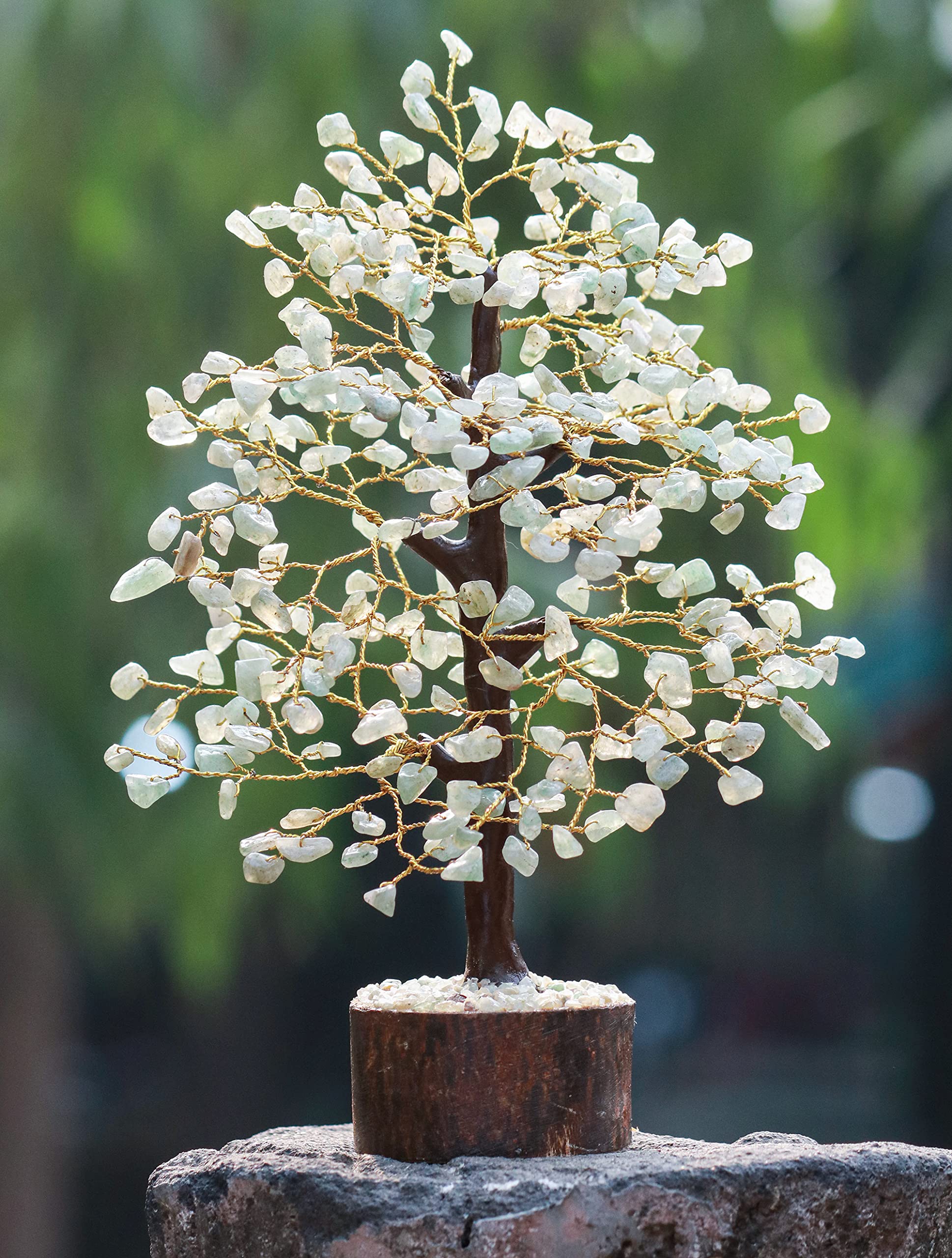 Green Jade Crystal Tree for Meditation & Feng Shui – Spiritual Decor & Good Luck Gift for Women – Gemstone Tree of Life – Home Decoration for Living Room, Office & Yoga Space – Positive Energy & Zen Decor