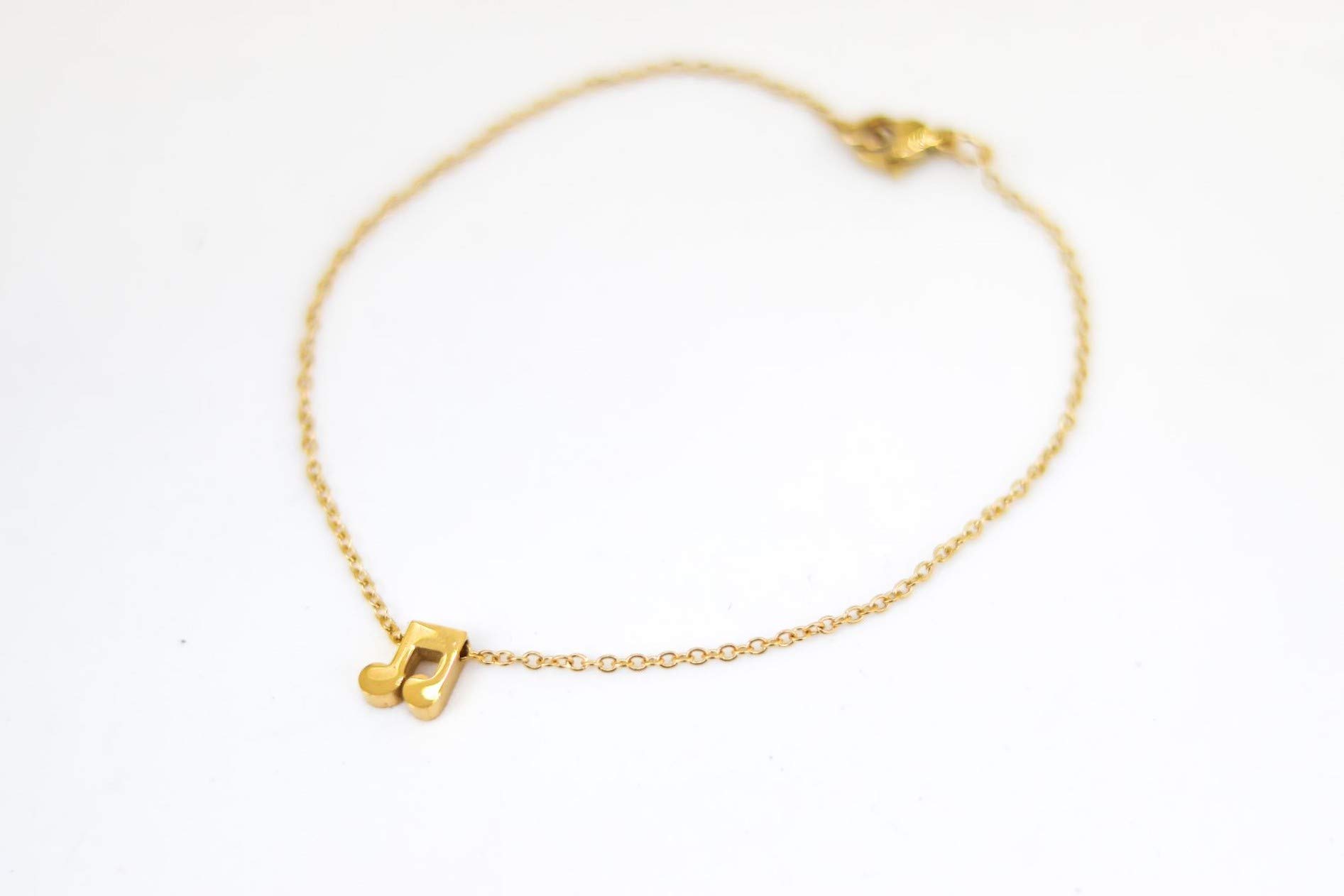 Music Note Bracelet - Gold Chain Charm Jewelry for Her | Gift & Everyday Wear