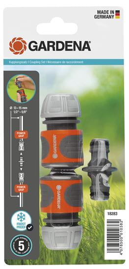 Gardena 13 mm (1/2 inch) Coupling Set - High Quality Garden Hose Connector for Watering, Irrigation & Outdoor Use