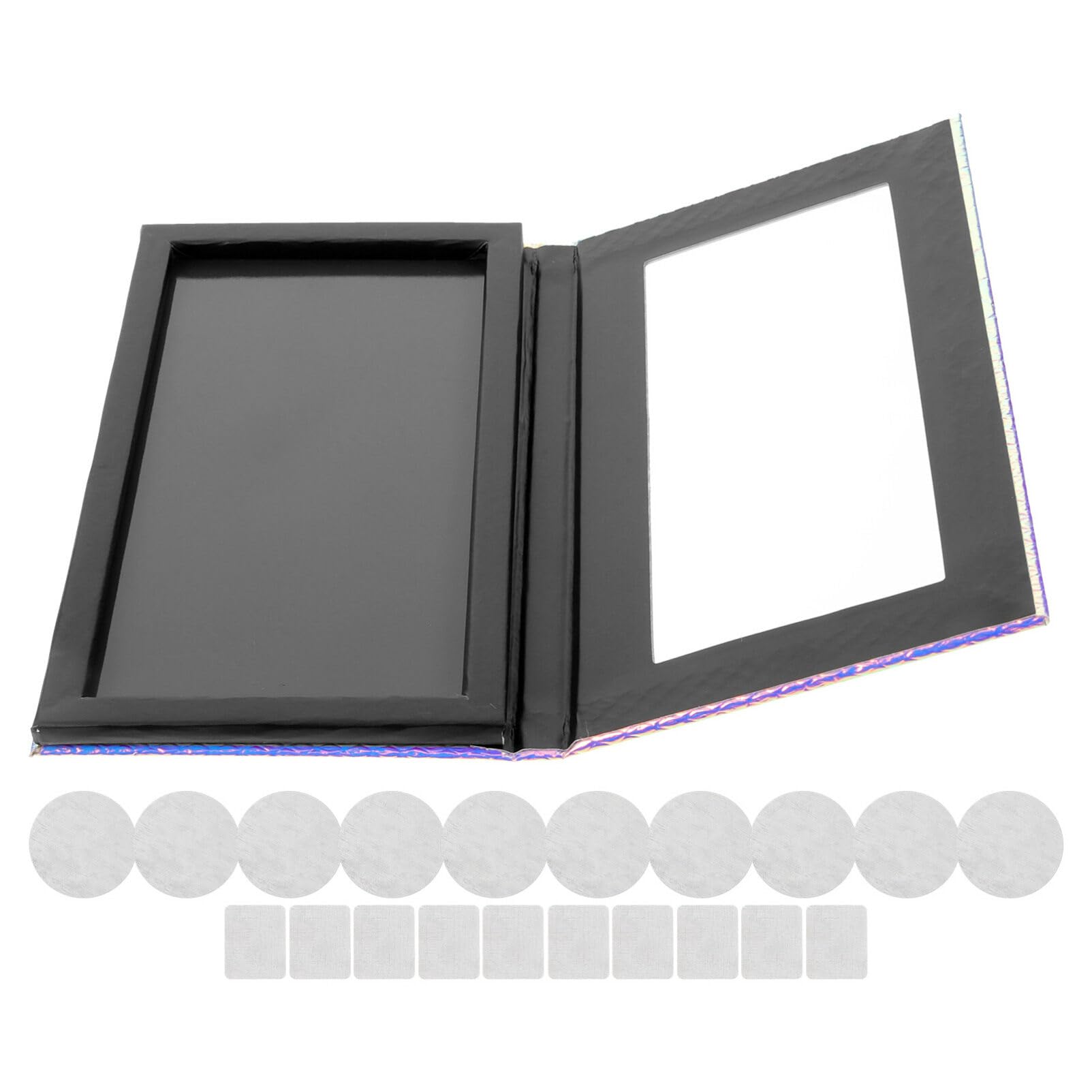 EXCLUZO Magnetic Makeup Palette Set - Empty Square & Round Metal Pans for Eyeshadow, Lipstick, Blush - DIY Cosmetic Organizer for Professional Artists & Travel Use