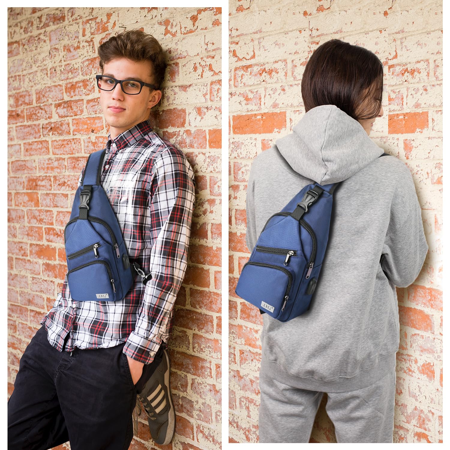 Men's & Women's Crossbody Sling Backpack with USB Charging Port - Lightweight Shoulder Bag for Hiking, Camping, Travel & Daily Use | Perfect for Outdoor Adventures, Commuting & College