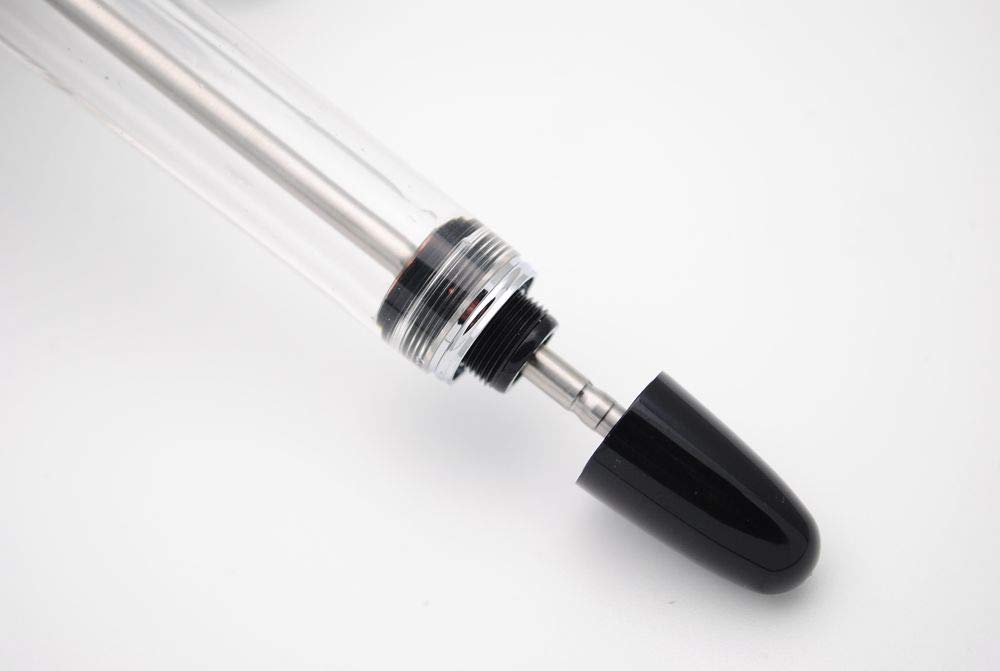 CZXYWST 699 Negative Pressure Vacuum Filling Fountain Pen - Transparent with Silver Clip, Extra Fine 0.38mm Nib - Premium Calligraphy Pen for Writing, Journaling & Gift Giving
