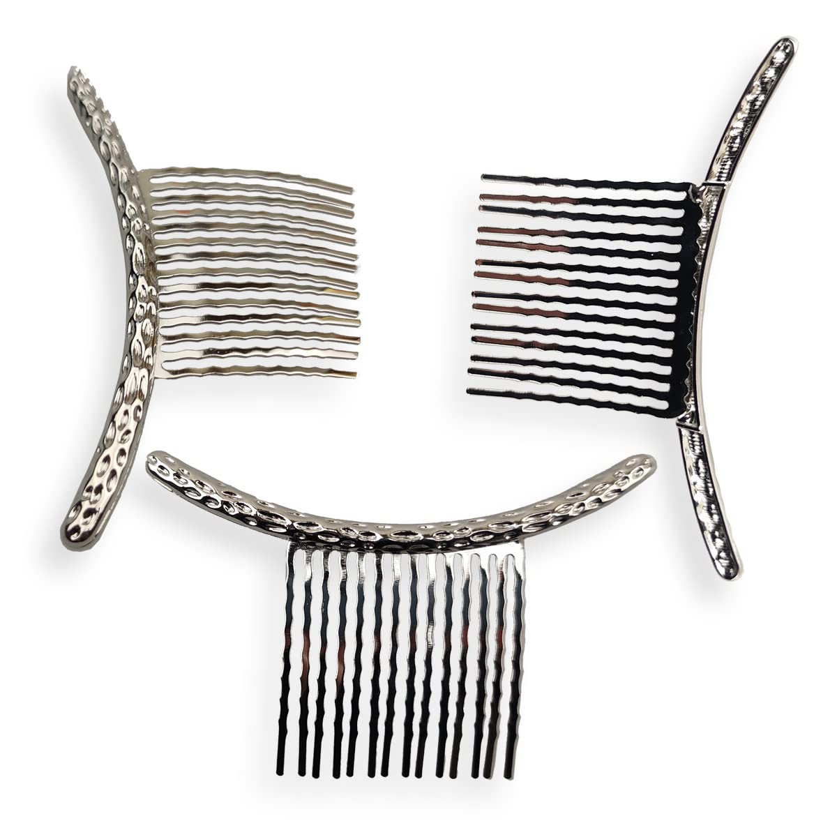 4PCS Alloy Hair Combs - Metal French Twist Clips for Women & Girls - Party & Wedding Accessories