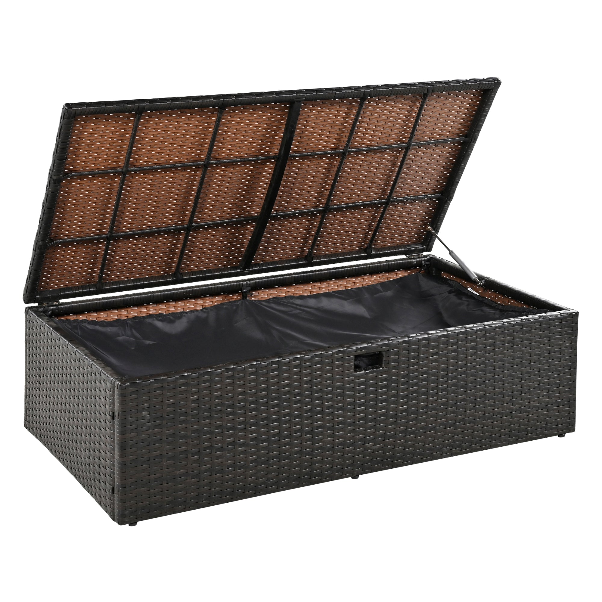 2 Piece Outdoor Rattan Daybed with Bench Lounge Roof Set & Cushions - Waterproof Wicker Patio Furniture for Poolside, Backyard, Garden - Perfect for Sunbathing, Relaxing & Outdoor Entertaining