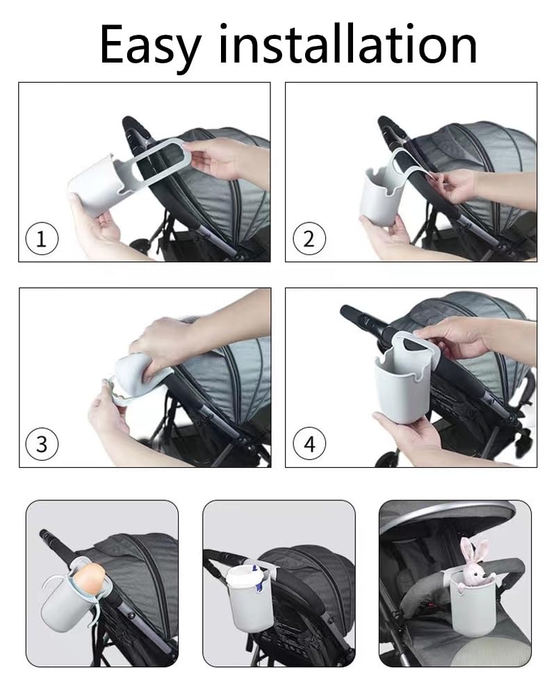 Universal Silicone Stroller Cup Holder - Removable Drink Bottle Holder for Bicycle, Walker & Scooter - Outdoor Portable Water Bottle Mount for Kids & Adults - Perfect for Park Walks, Bike Rides & Family Outings