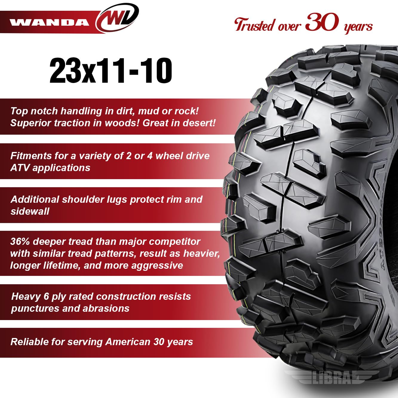 Premium 23x11-10 ATV/UTV Tires Full Set - Compatible with 2005 Suzuki QUV 620 4X4 - All-Terrain Off-Road Performance for Mud, Sand & Trail Riding