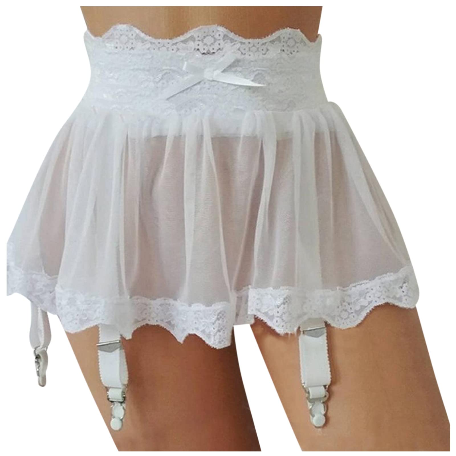 Sexy Plus Size Women's Lingerie Set - Bandage Garter Belt with Lace Stockings & Mesh Suspenders | Elegant Underwear for Boudoir, Bridal, Valentine's Day & Special Occasions